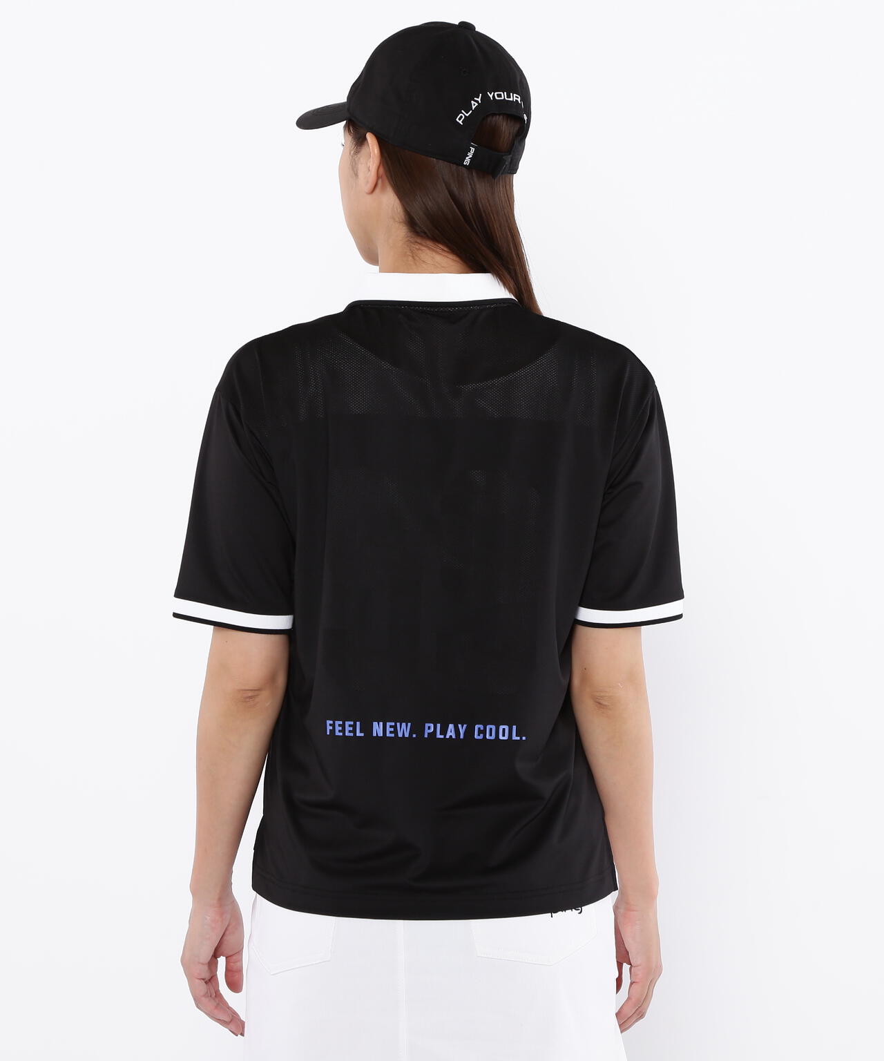 【PING APPAREL】涼風-SUZUKAZE メッシュパネルジャガード半袖ポロシャツ <LADIES LINE> (LADIES)
