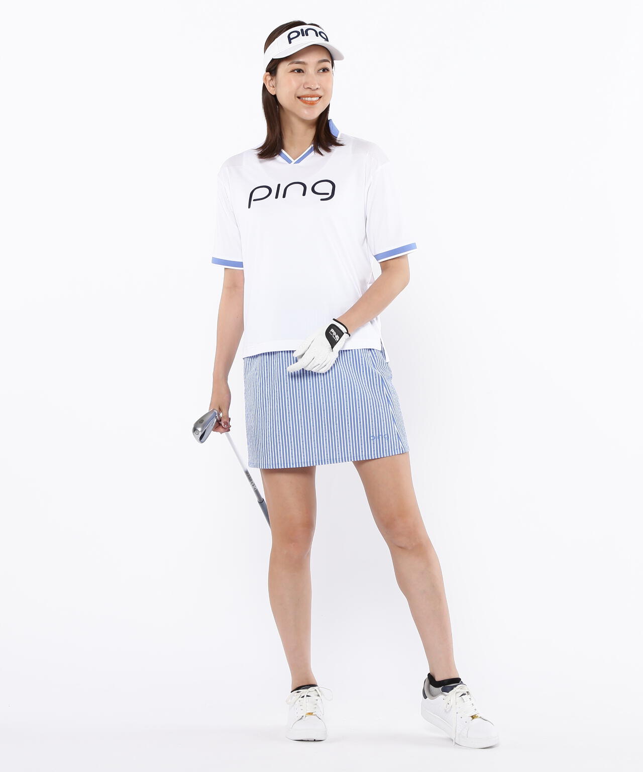 【PING APPAREL】涼風-SUZUKAZE メッシュパネルジャガード半袖ポロシャツ <LADIES LINE> (LADIES)