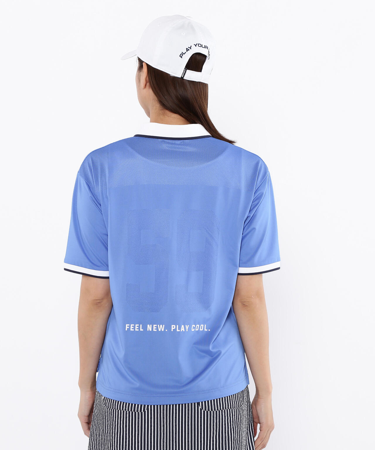 【PING APPAREL】涼風-SUZUKAZE メッシュパネルジャガード半袖ポロシャツ <LADIES LINE> (LADIES)