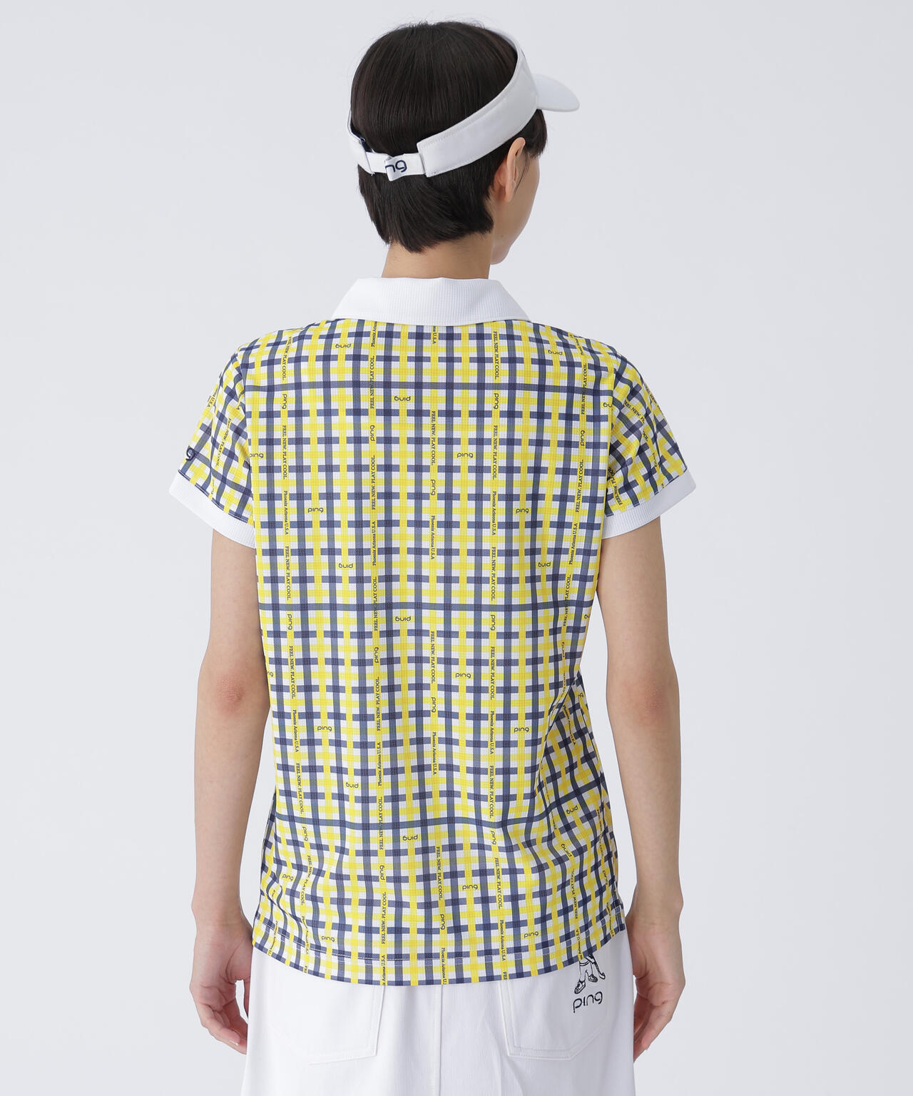 【PING APPAREL】総柄プリント半袖ポロシャツ <LADIES LINE><PERFORMANCE> (LADIES)
