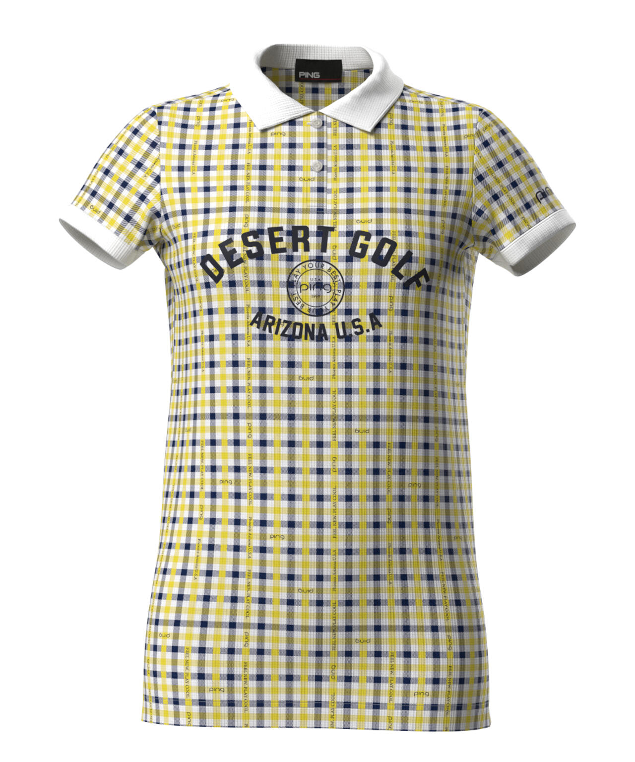 【PING APPAREL】総柄プリント半袖ポロシャツ <LADIES LINE><PERFORMANCE> (LADIES)