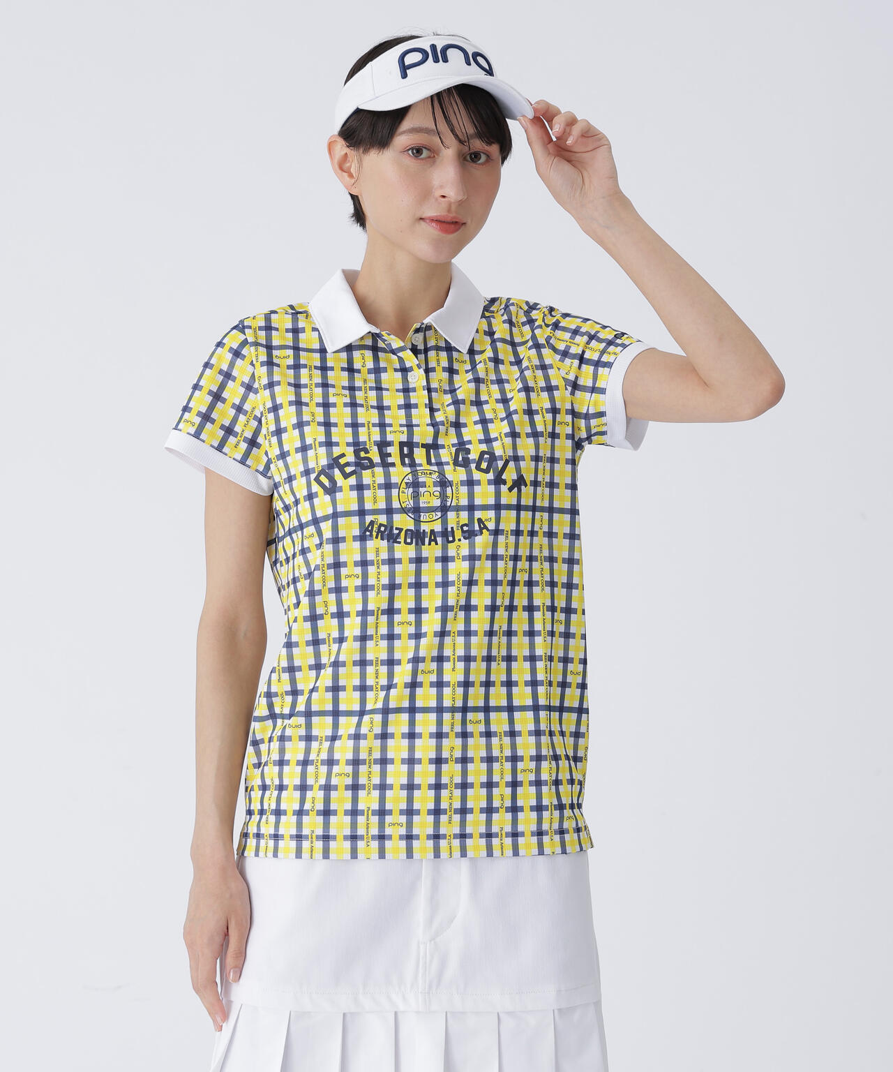 【PING APPAREL】総柄プリント半袖ポロシャツ <LADIES LINE><PERFORMANCE> (LADIES)