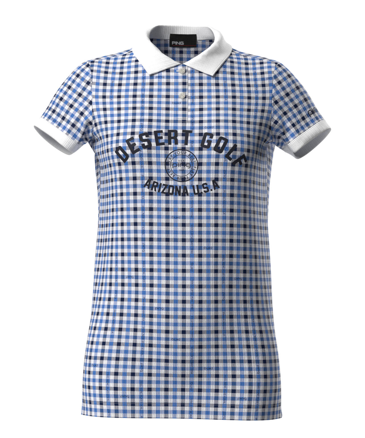 【PING APPAREL】総柄プリント半袖ポロシャツ <LADIES LINE><PERFORMANCE> (LADIES)