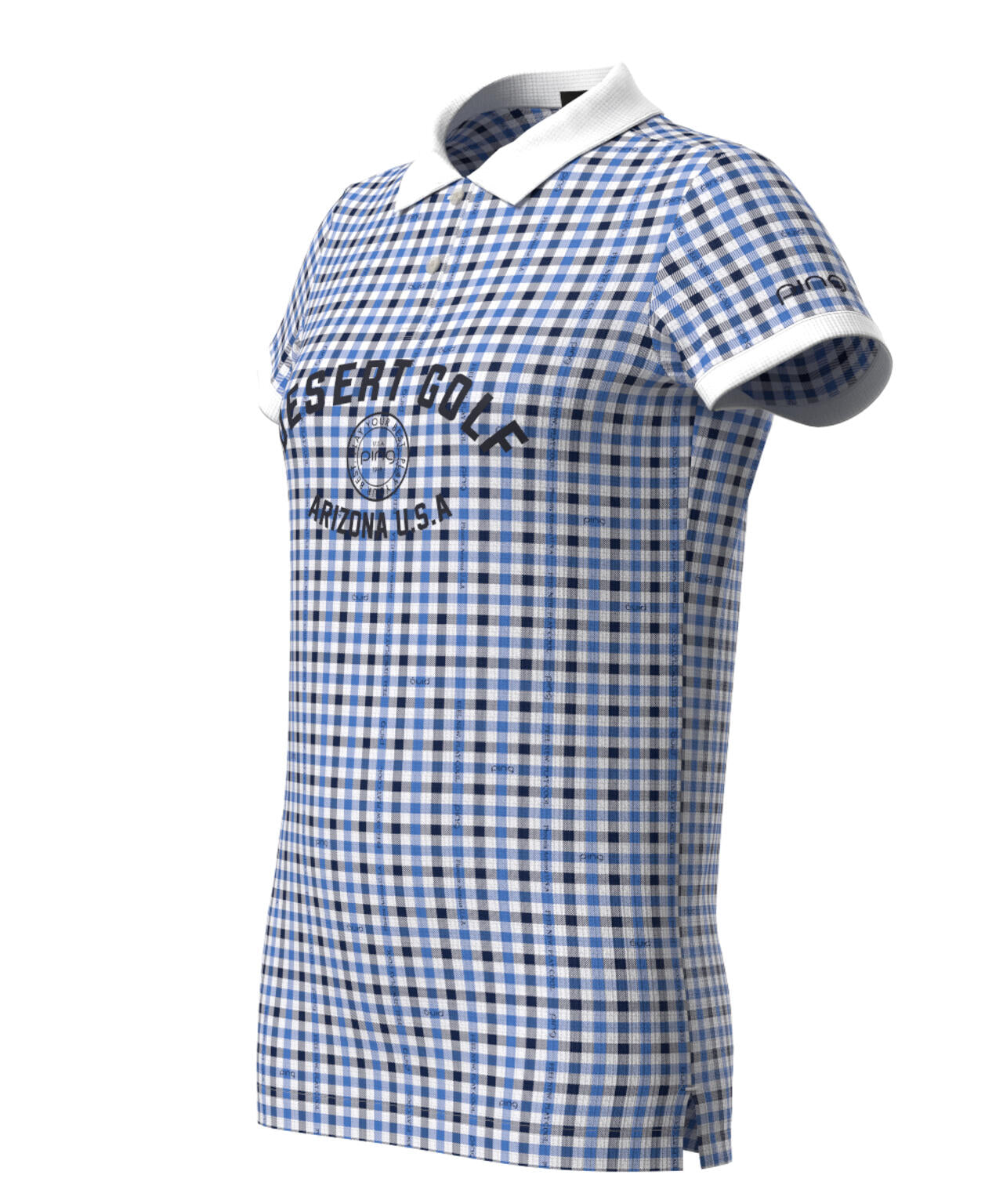 【PING APPAREL】総柄プリント半袖ポロシャツ <LADIES LINE><PERFORMANCE> (LADIES)