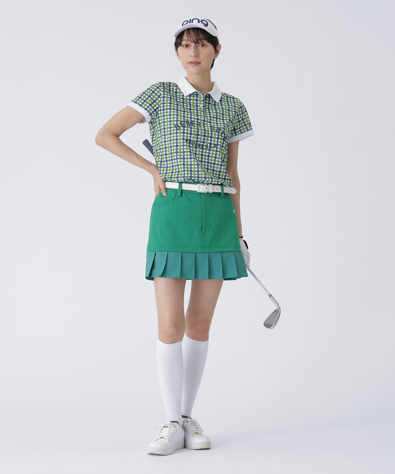 【PING APPAREL】総柄プリント半袖ポロシャツ <LADIES LINE><PERFORMANCE> (LADIES)