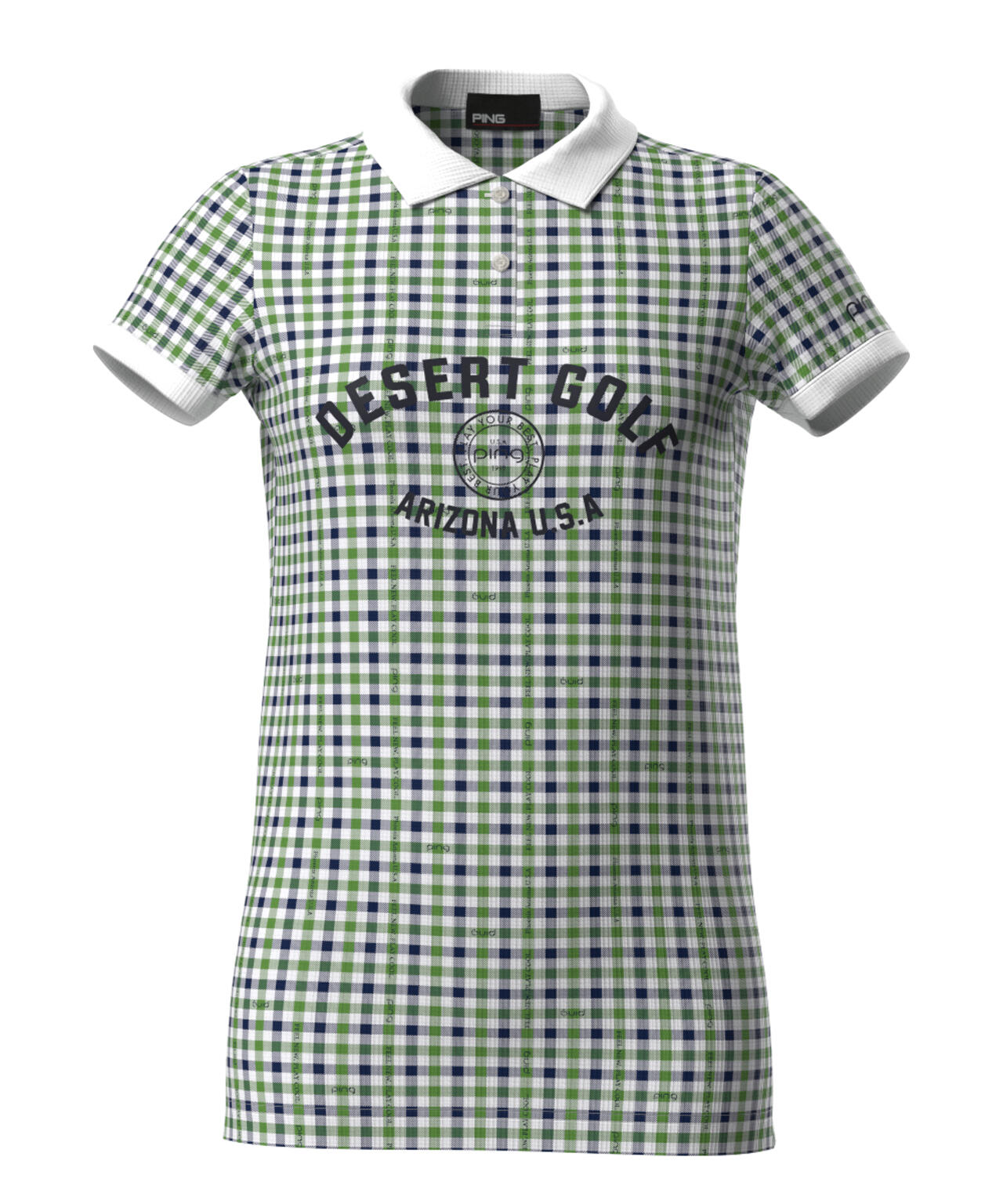 【PING APPAREL】総柄プリント半袖ポロシャツ <LADIES LINE><PERFORMANCE> (LADIES)