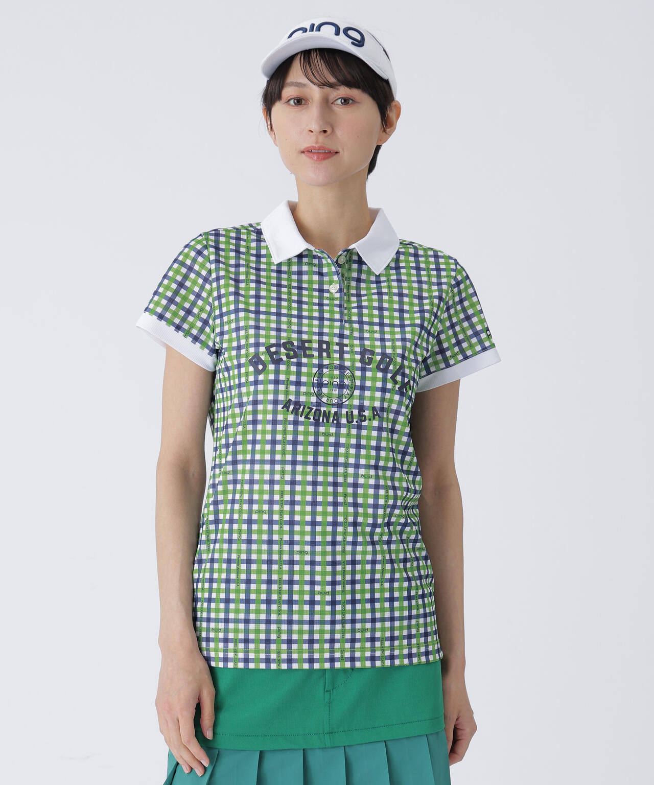 【PING APPAREL】総柄プリント半袖ポロシャツ <LADIES LINE><PERFORMANCE> (LADIES)