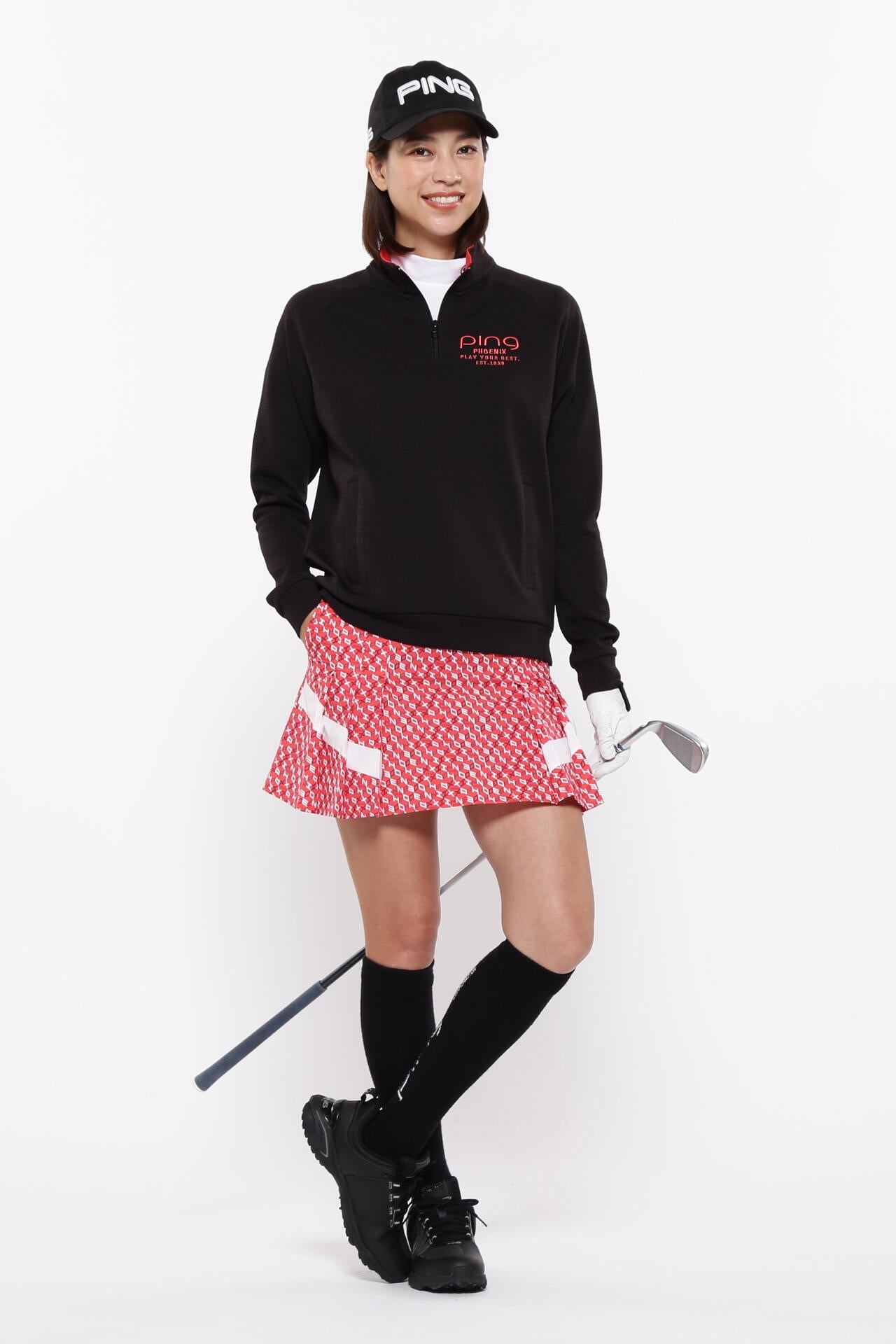 【PING APPAREL】ダンボールハーフジップカットソー <LADIES LINE><PERFORMANCE> (LADIES)