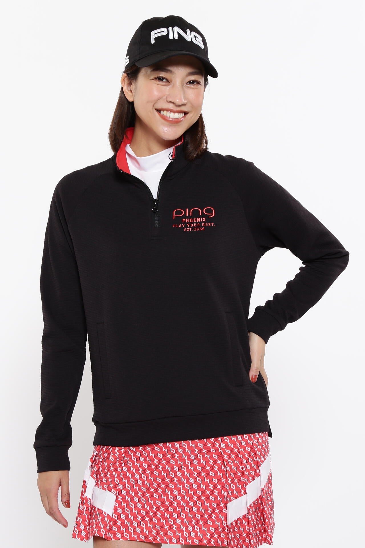 【PING APPAREL】ダンボールハーフジップカットソー <LADIES LINE><PERFORMANCE> (LADIES)