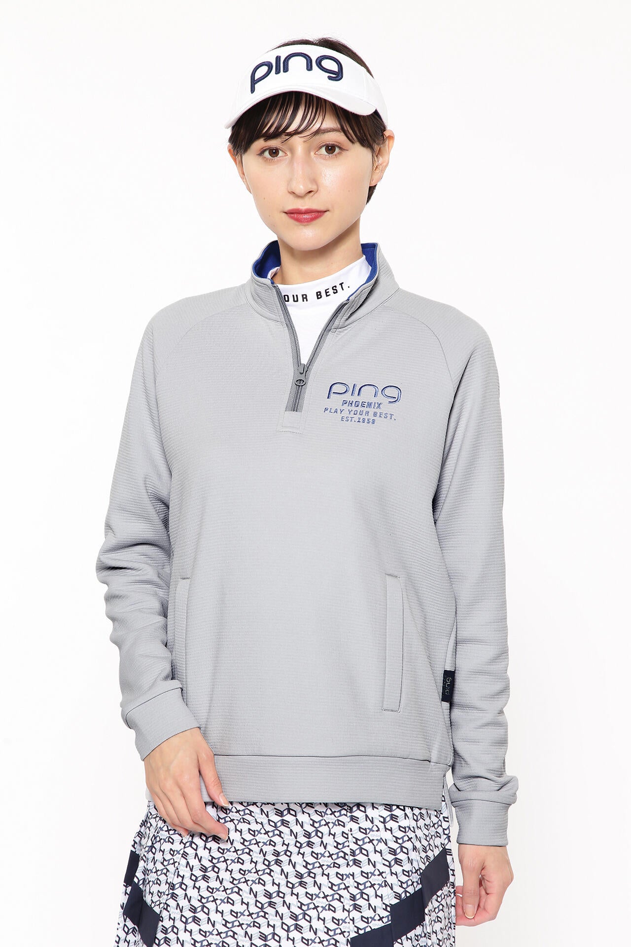【PING APPAREL】ダンボールハーフジップカットソー <LADIES LINE><PERFORMANCE> (LADIES)