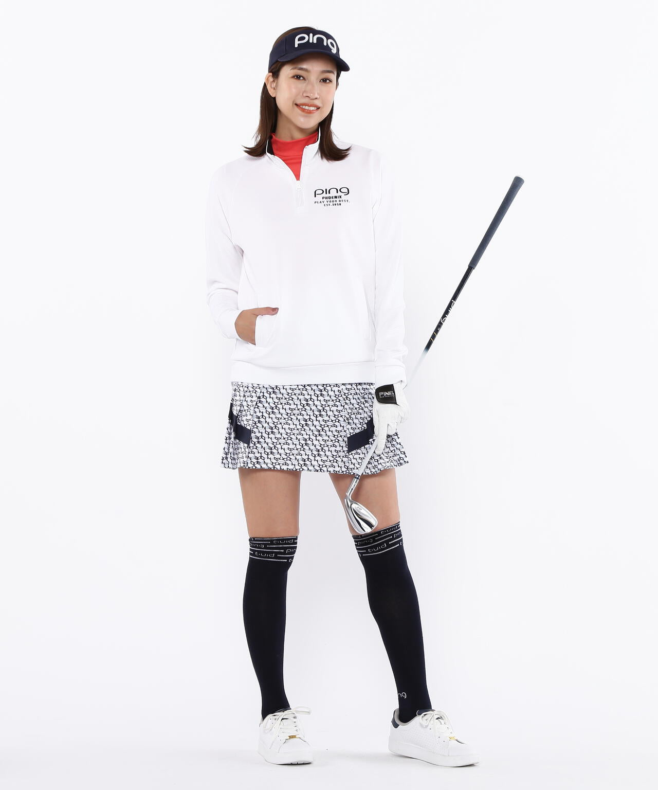 【PING APPAREL】ダンボールハーフジップカットソー <LADIES LINE><PERFORMANCE> (LADIES)