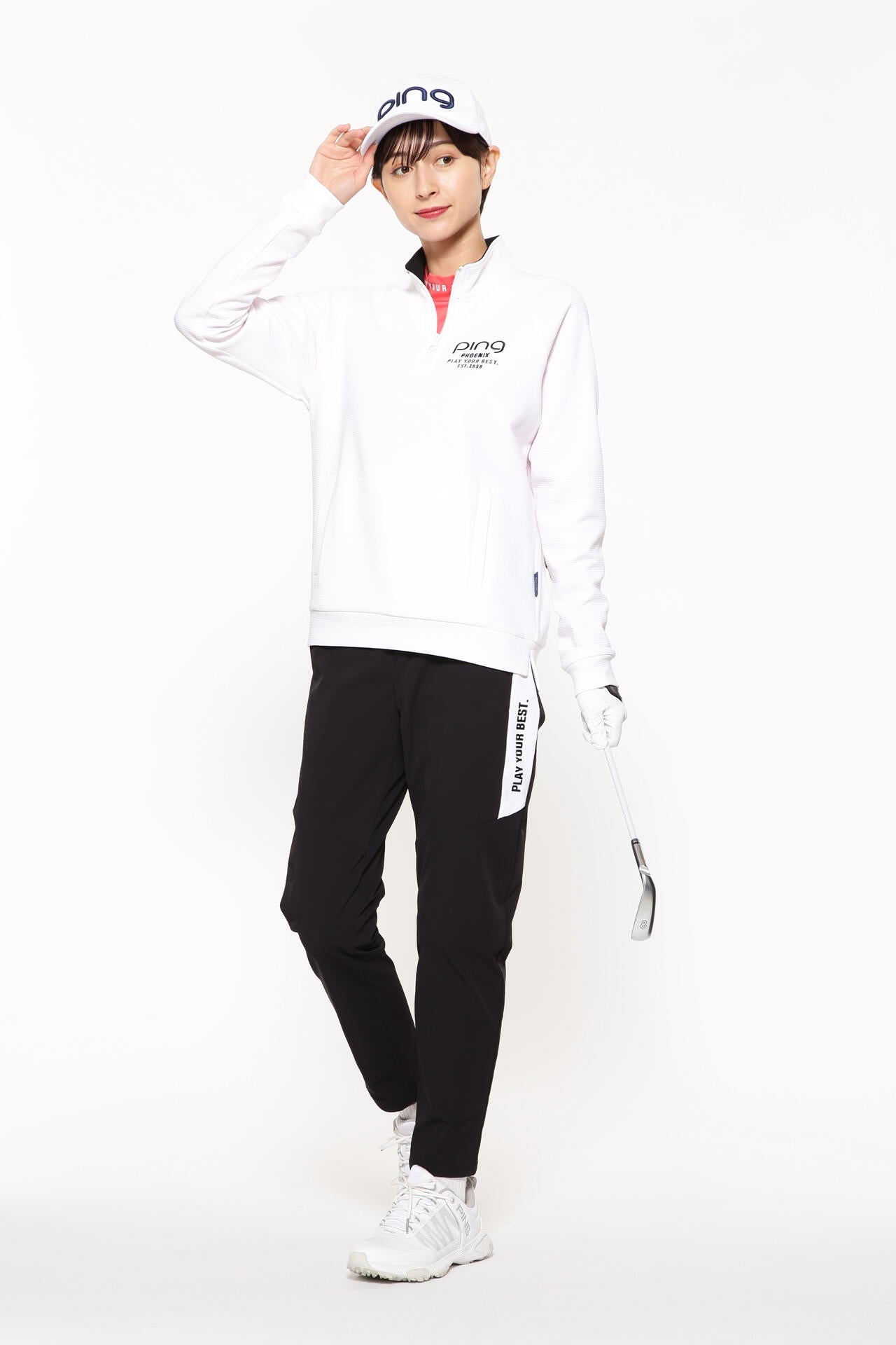 【PING APPAREL】ダンボールハーフジップカットソー <LADIES LINE><PERFORMANCE> (LADIES)