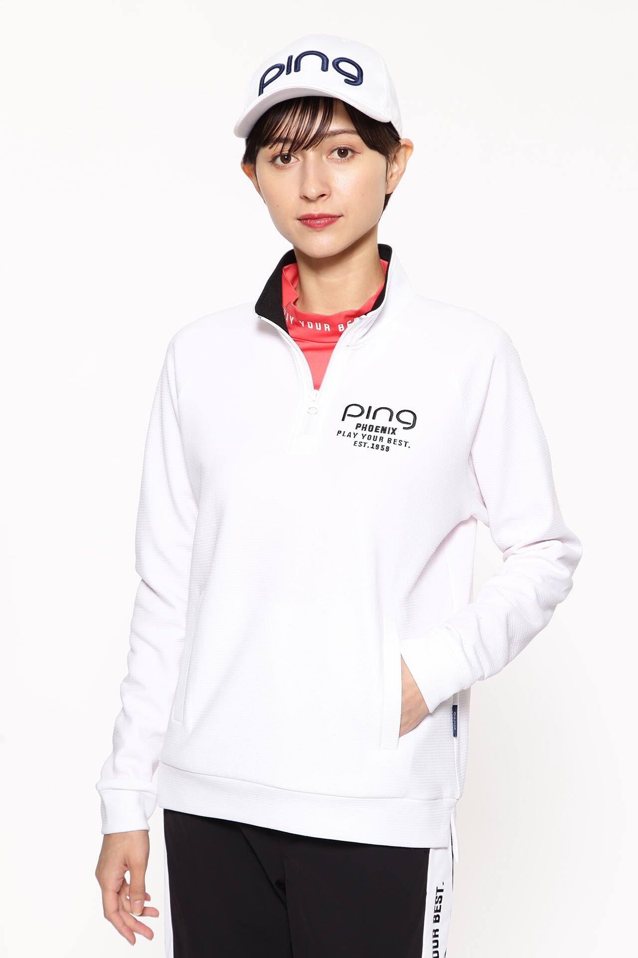 【PING APPAREL】ダンボールハーフジップカットソー <LADIES LINE><PERFORMANCE> (LADIES)