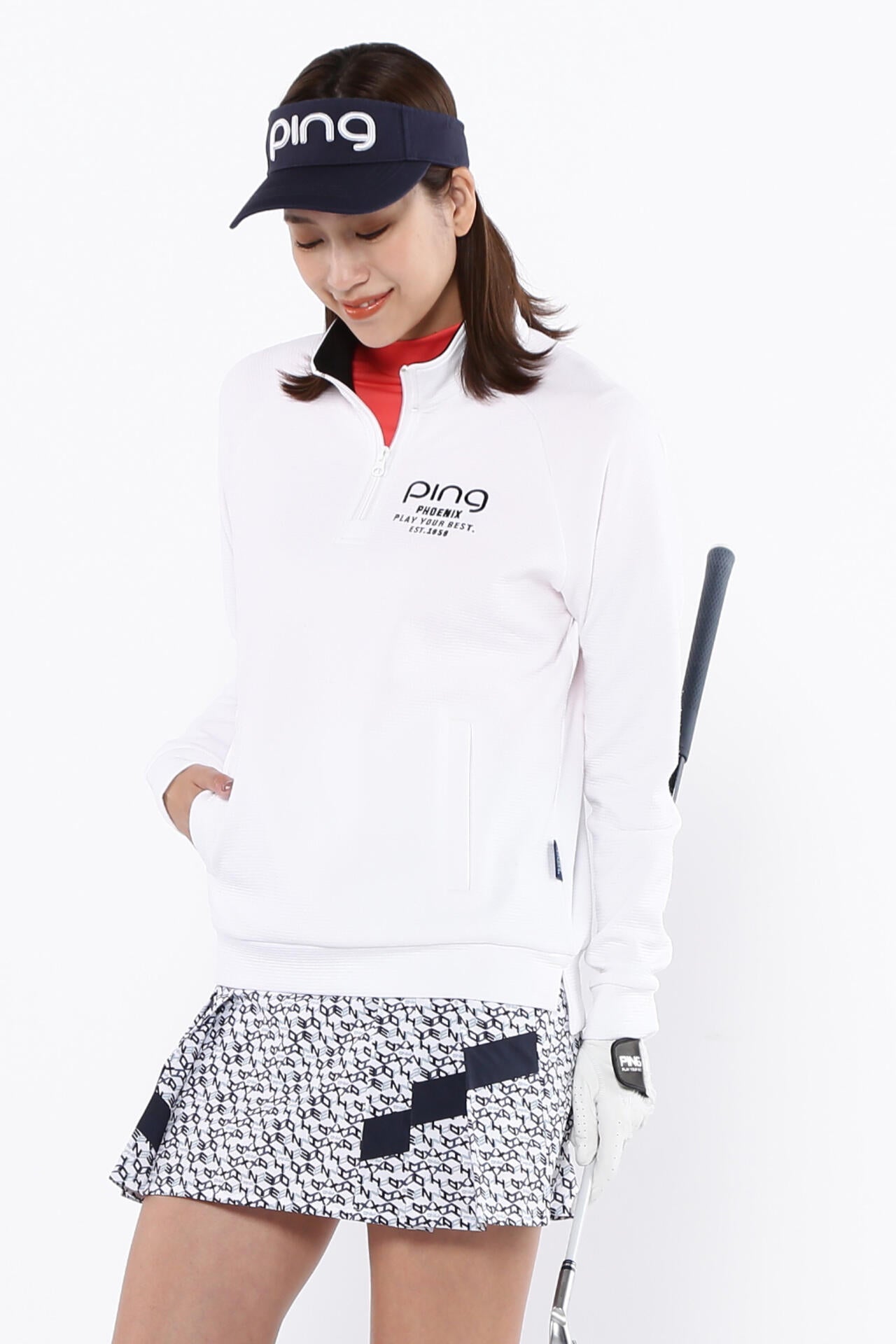 【PING APPAREL】ダンボールハーフジップカットソー <LADIES LINE><PERFORMANCE> (LADIES)
