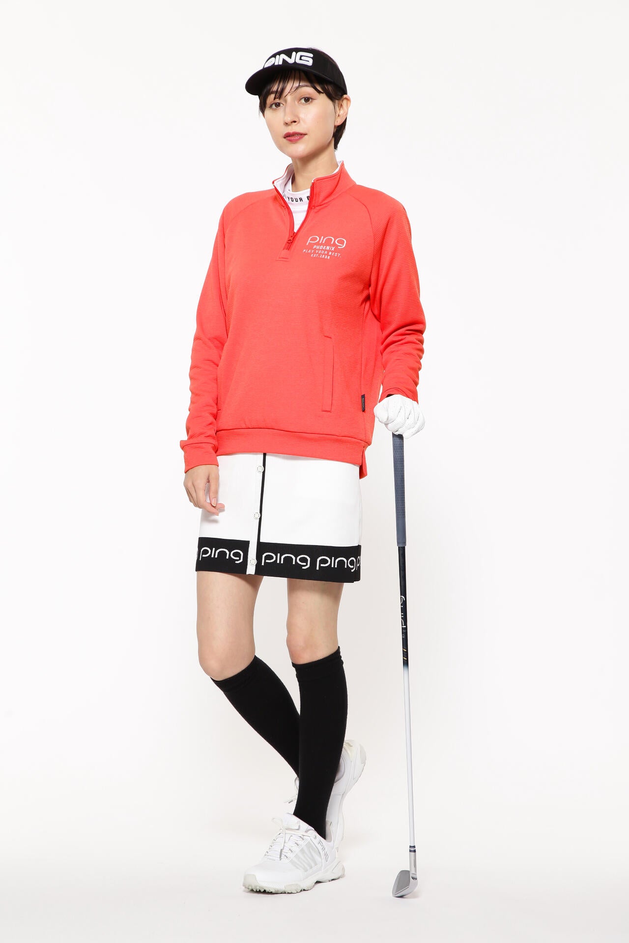 【PING APPAREL】ダンボールハーフジップカットソー <LADIES LINE><PERFORMANCE> (LADIES)