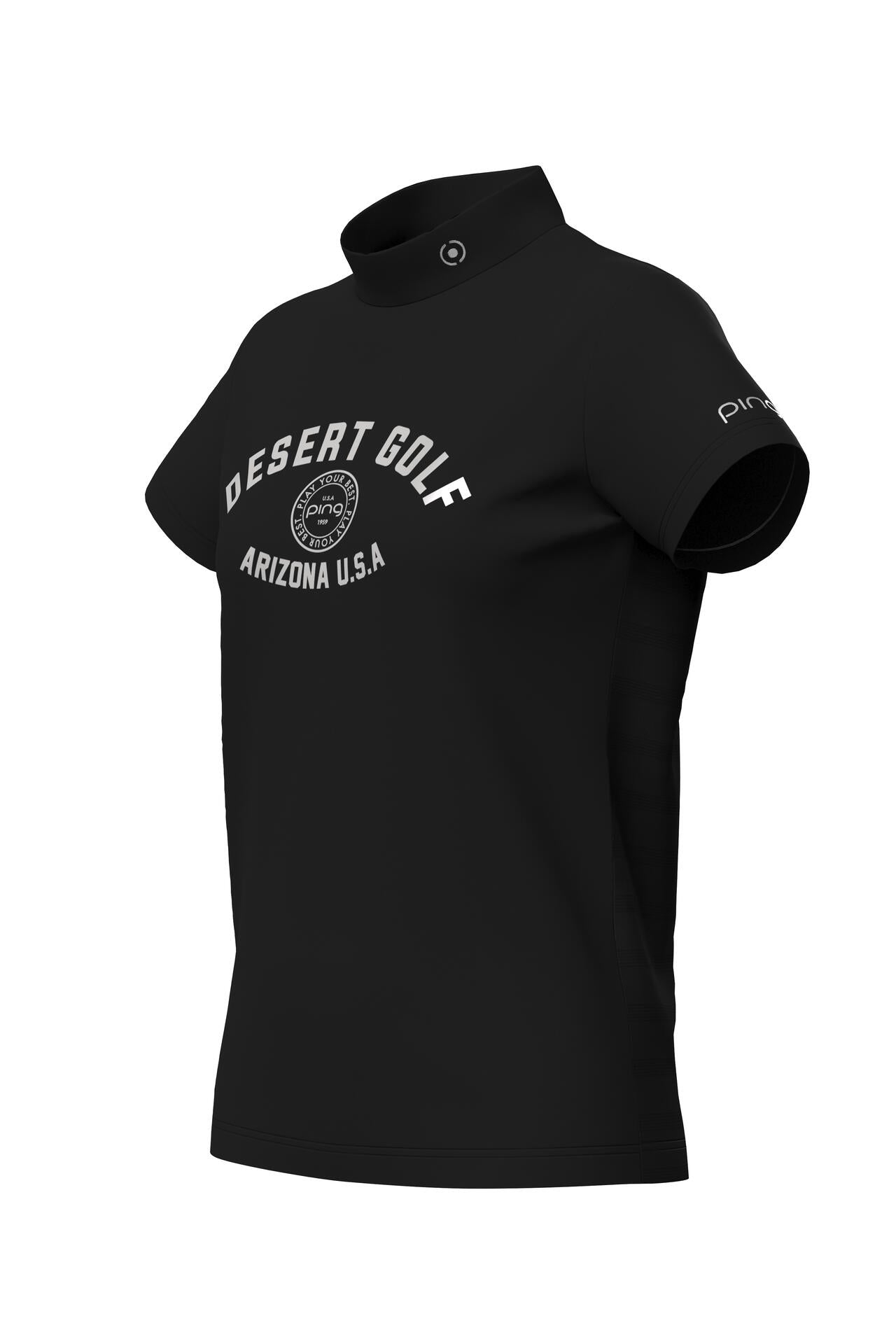 【PING APPAREL】メッシュボーダージャガード半袖ハイネックカットソー <LADIES LINE> (LADIES)