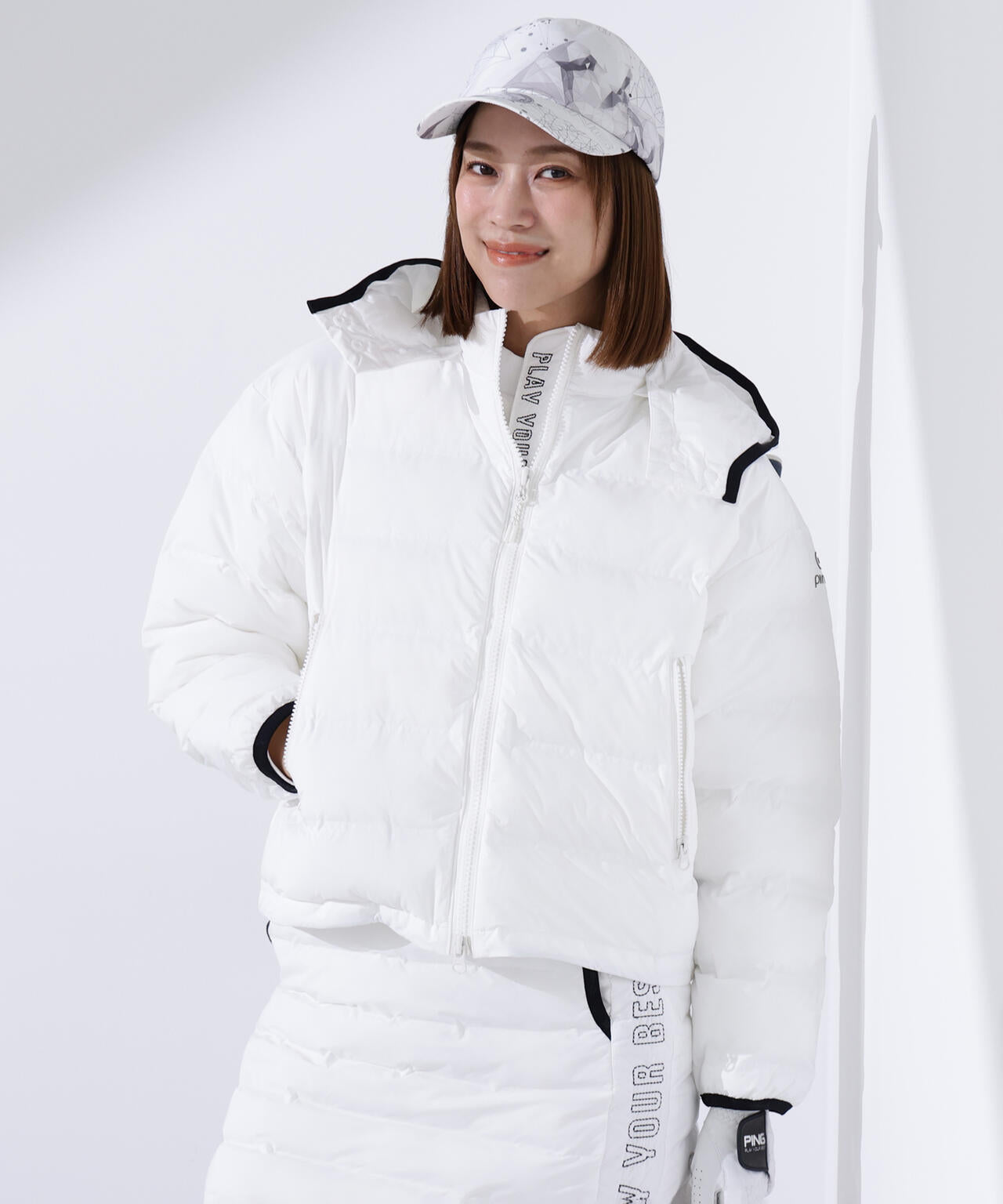 【PING APPAREL】25FW 2WAY中綿フーディーブルゾン <GOLD> (LADIES)