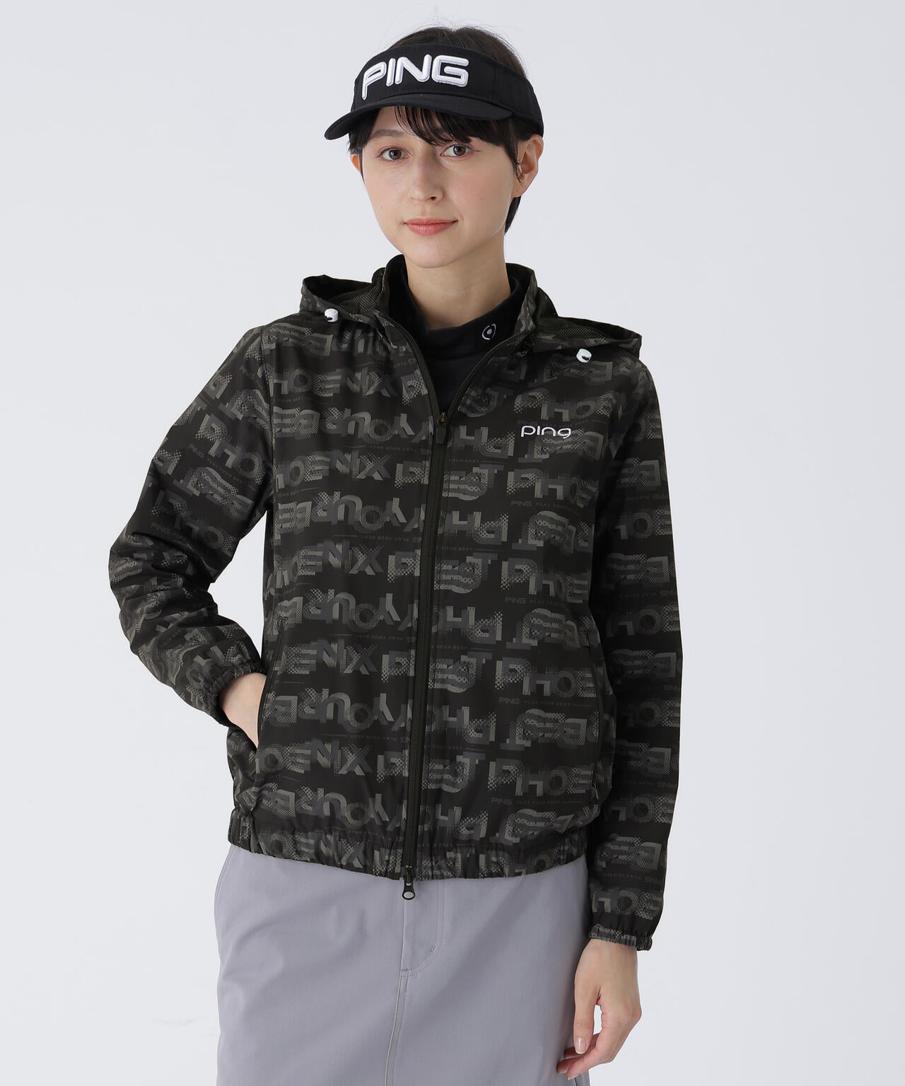 【PING APPAREL】PHONEIX BREEZE総柄 全方向ストレッチフーディブルゾン <LADIES LINE> (LADIES)
