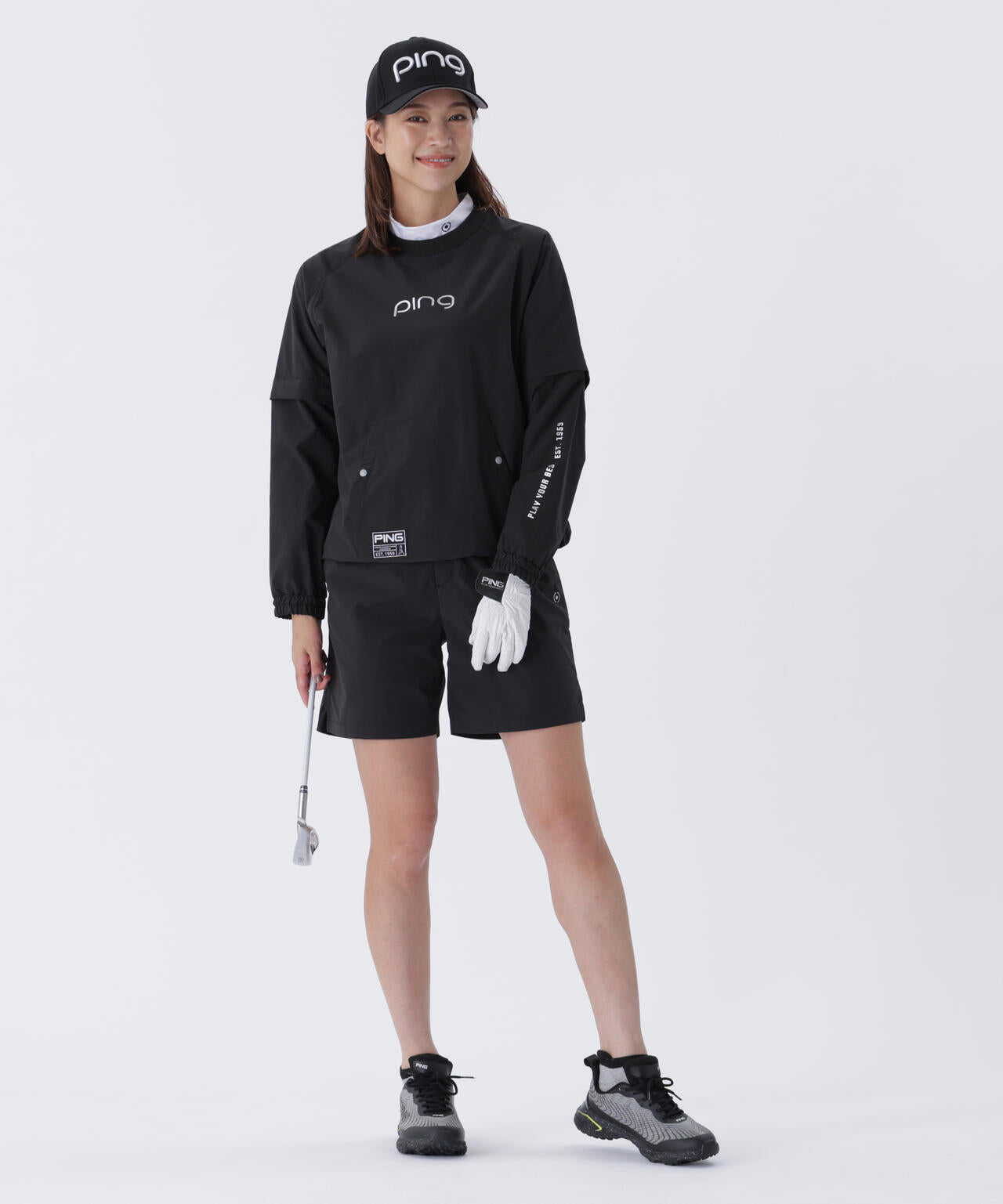 【PING APPAREL】全方向ストレッチリップストップ 2WAYスニードジャック×ショートパンツ <GOLD> (LADIES)