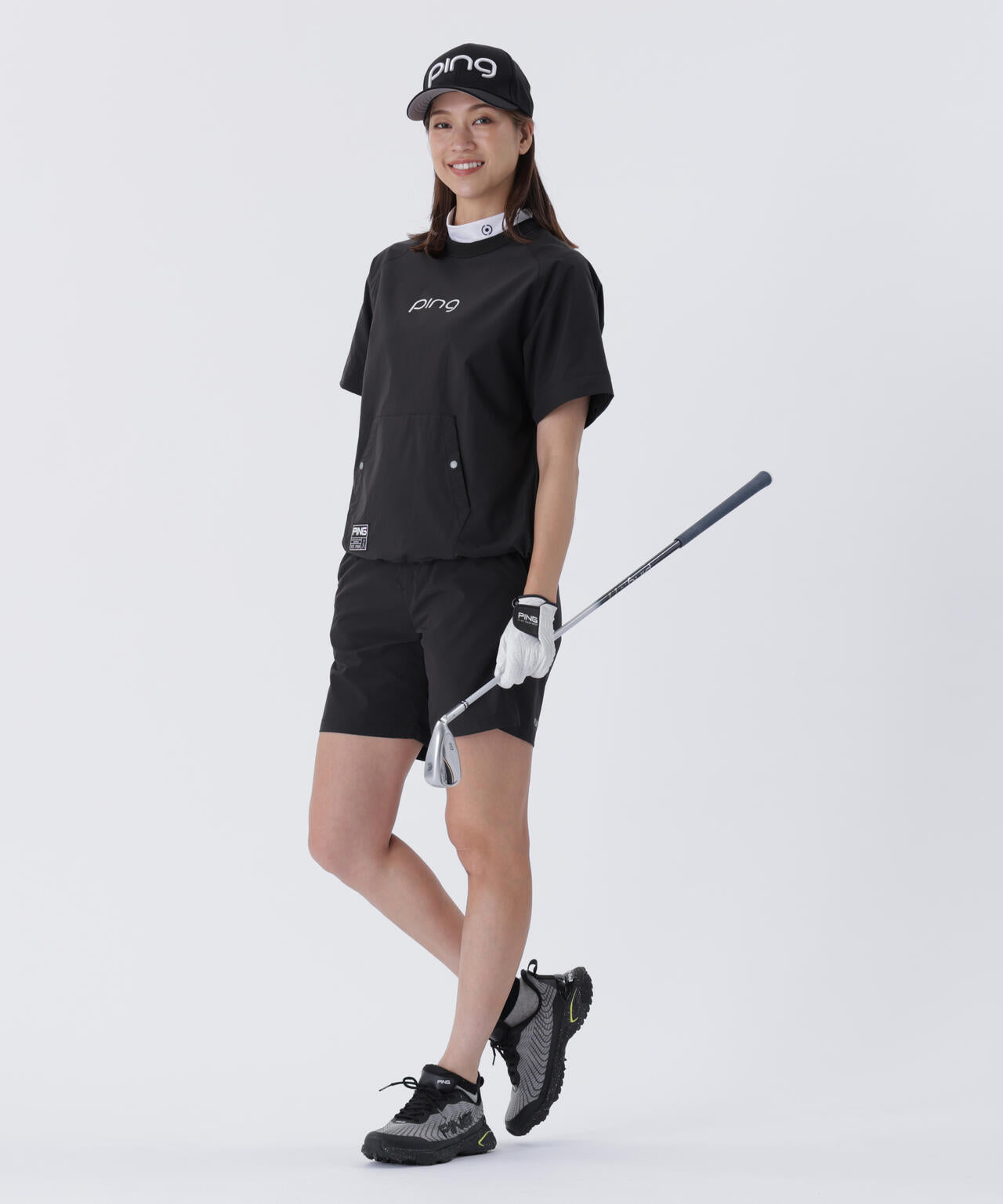 【PING APPAREL】全方向ストレッチリップストップ 2WAYスニードジャック×ショートパンツ <GOLD> (LADIES)