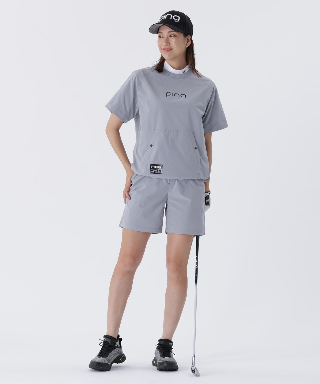 【PING APPAREL】全方向ストレッチリップストップ 2WAYスニードジャック×ショートパンツ <GOLD> (LADIES)