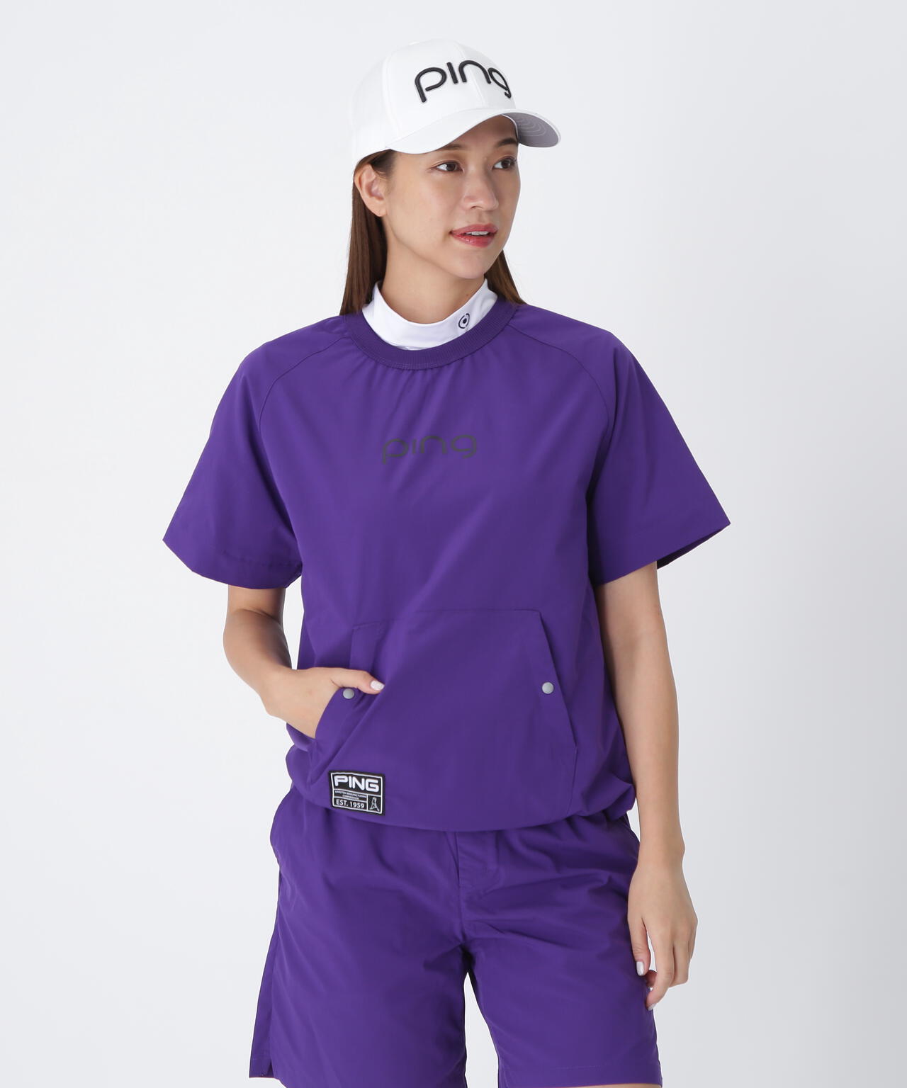 【PING APPAREL】全方向ストレッチリップストップ 2WAYスニードジャック×ショートパンツ <GOLD> (LADIES)