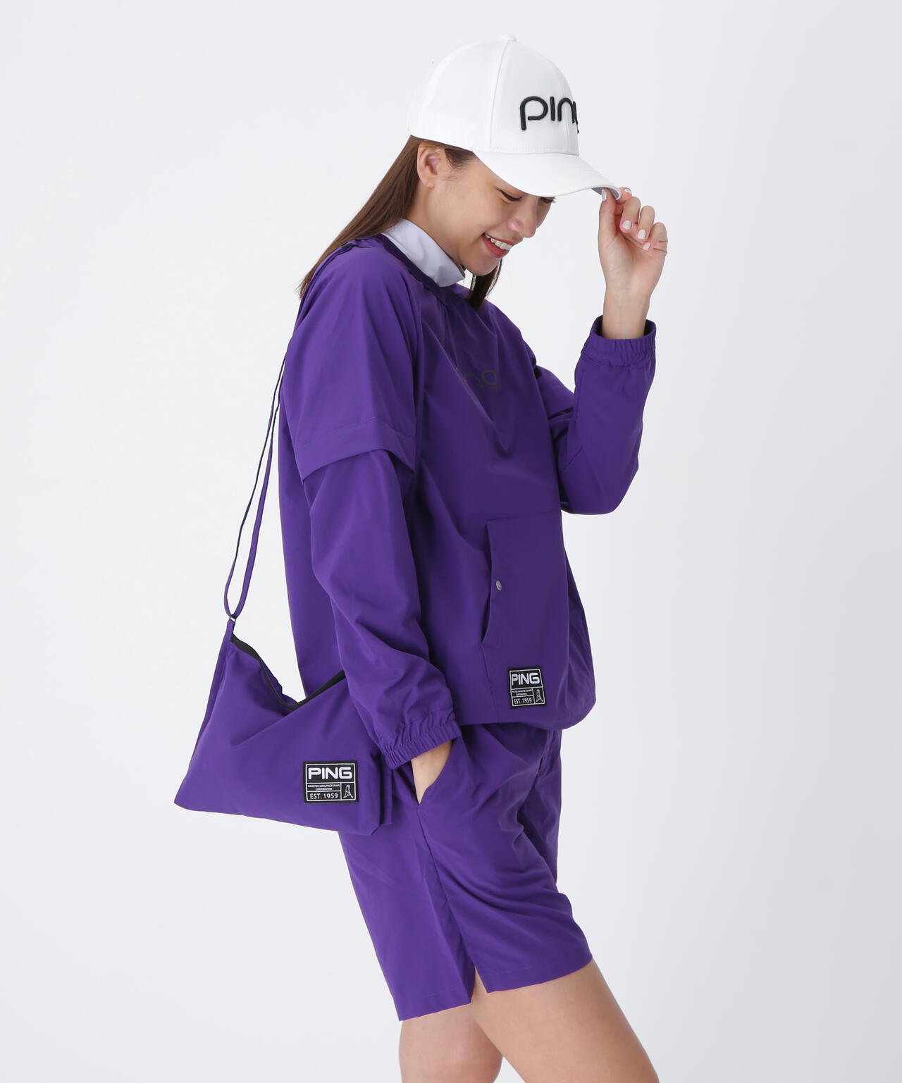 【PING APPAREL】全方向ストレッチリップストップ 2WAYスニードジャック×ショートパンツ <GOLD> (LADIES)