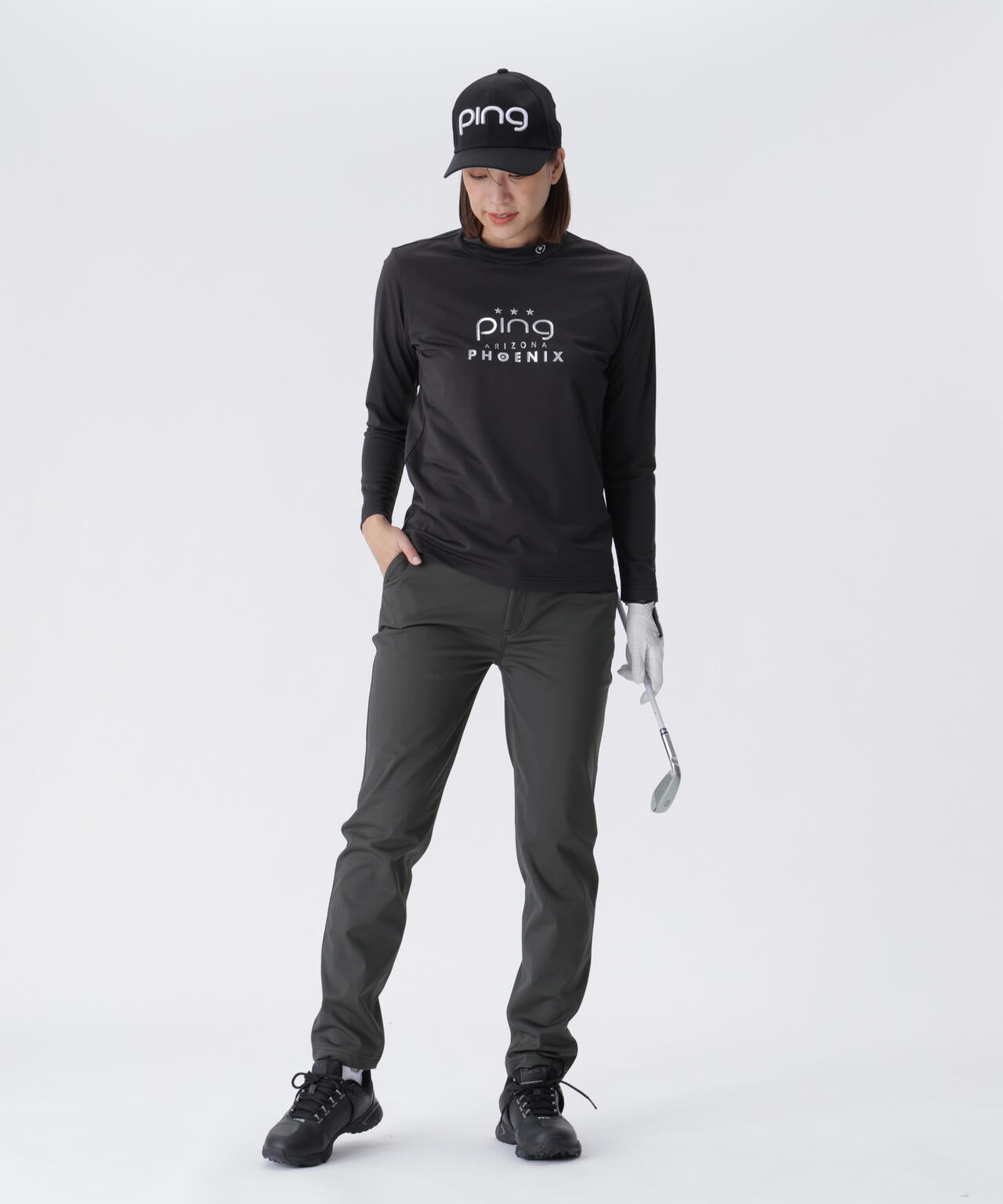 【PING APPAREL】全方向ストレッチボンディングプリントテーパードパンツ <LADIES LINE> (LADIES)