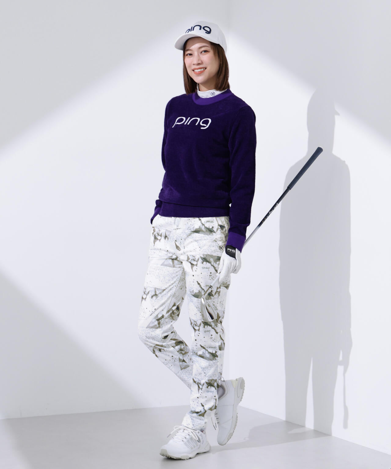 【PING APPAREL】全方向ストレッチボンディングプリントテーパードパンツ <LADIES LINE> (LADIES)