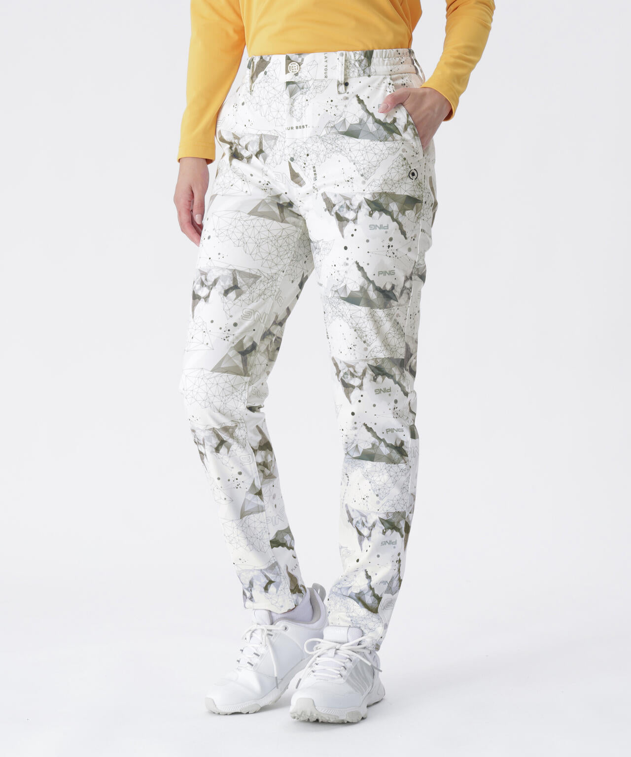 【PING APPAREL】全方向ストレッチボンディングプリントテーパードパンツ <LADIES LINE> (LADIES)
