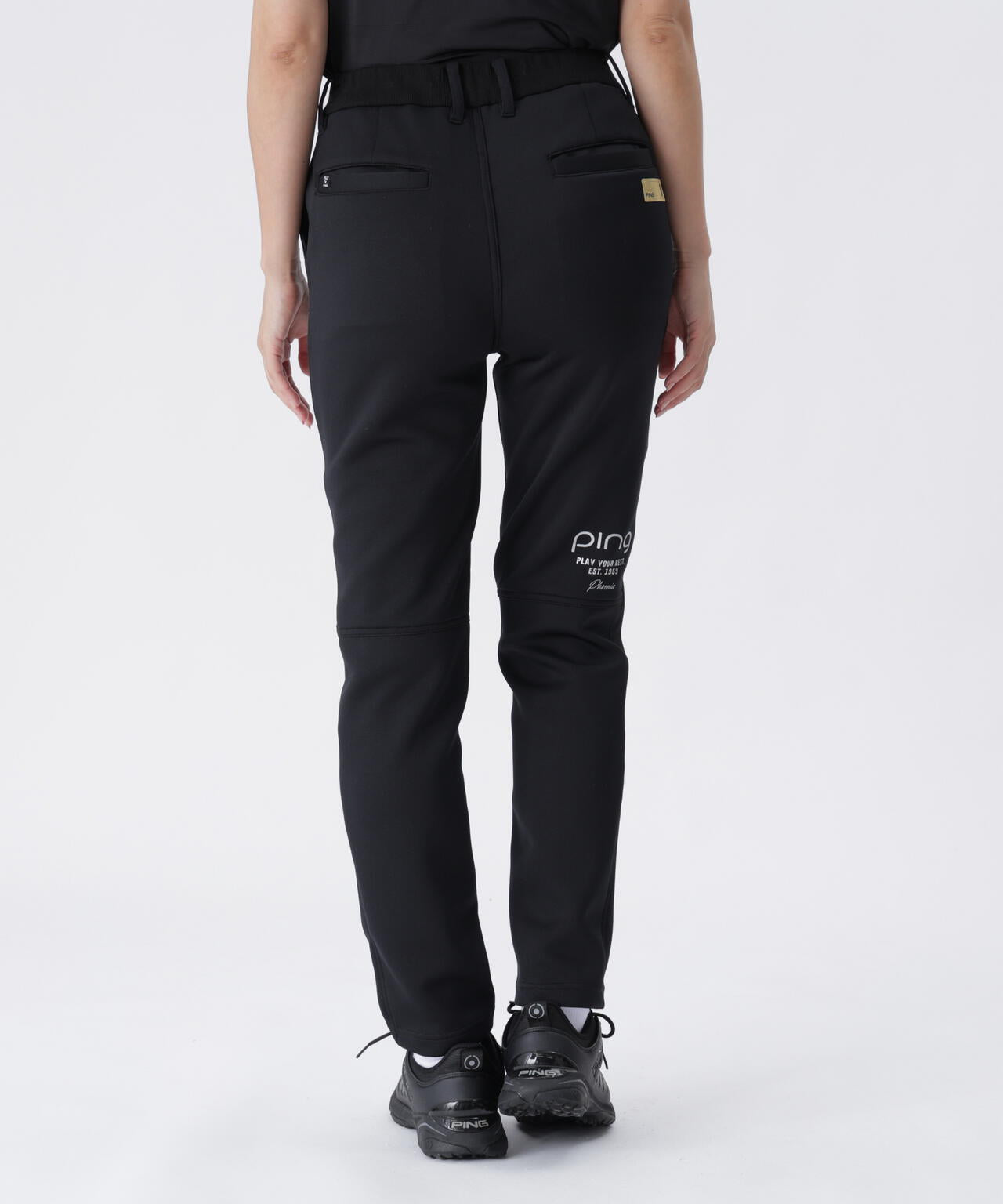 【PING APPAREL】全方向ストレッチRENUキルト/ダンボールジャージ テーパードパンツ <GOLD> (LADIES)