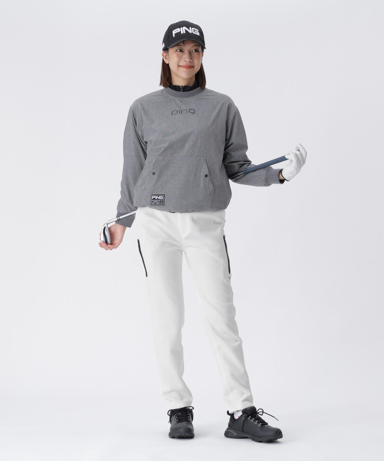 【PING APPAREL】全方向ストレッチRENUキルト/ダンボールジャージ テーパードパンツ <GOLD> (LADIES)