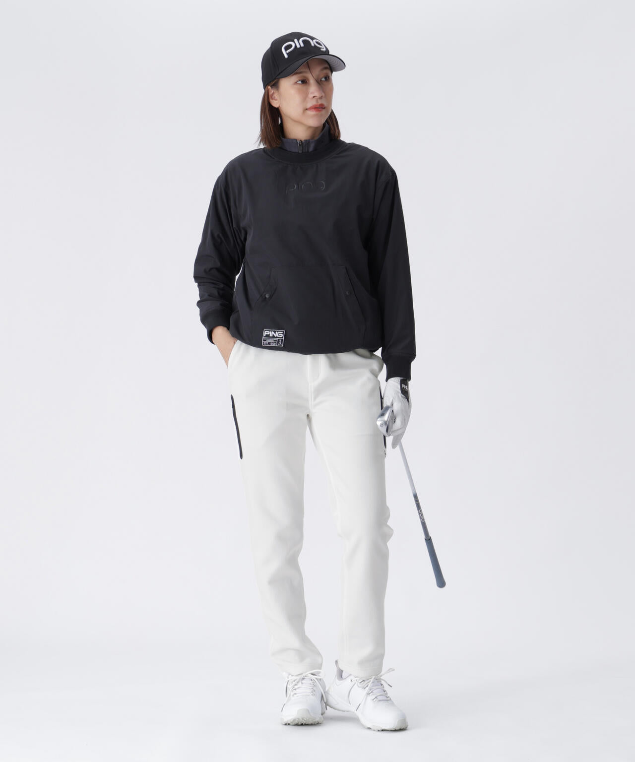 【PING APPAREL】全方向ストレッチRENUキルト/ダンボールジャージ テーパードパンツ <GOLD> (LADIES)