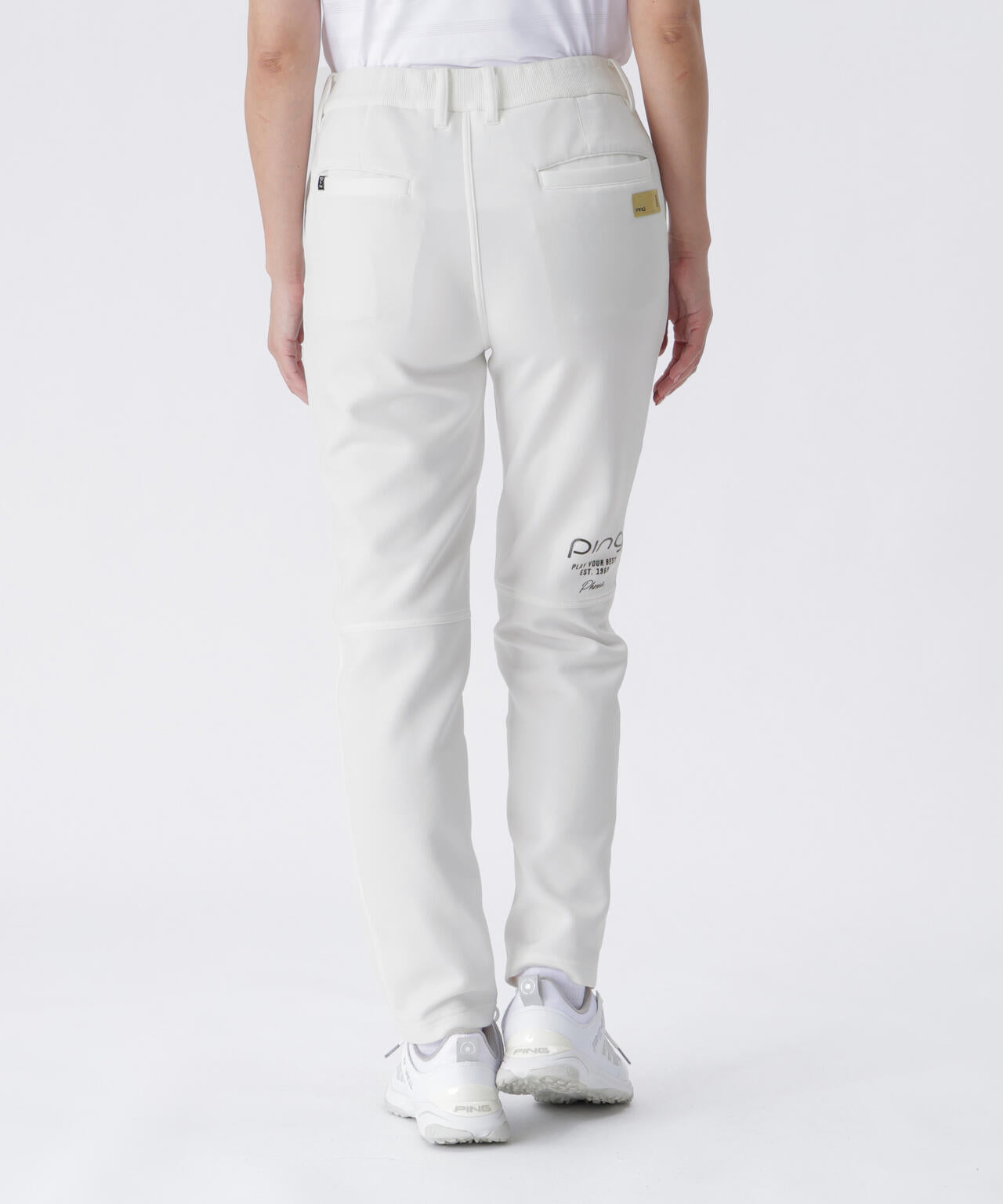 【PING APPAREL】全方向ストレッチRENUキルト/ダンボールジャージ テーパードパンツ <GOLD> (LADIES)