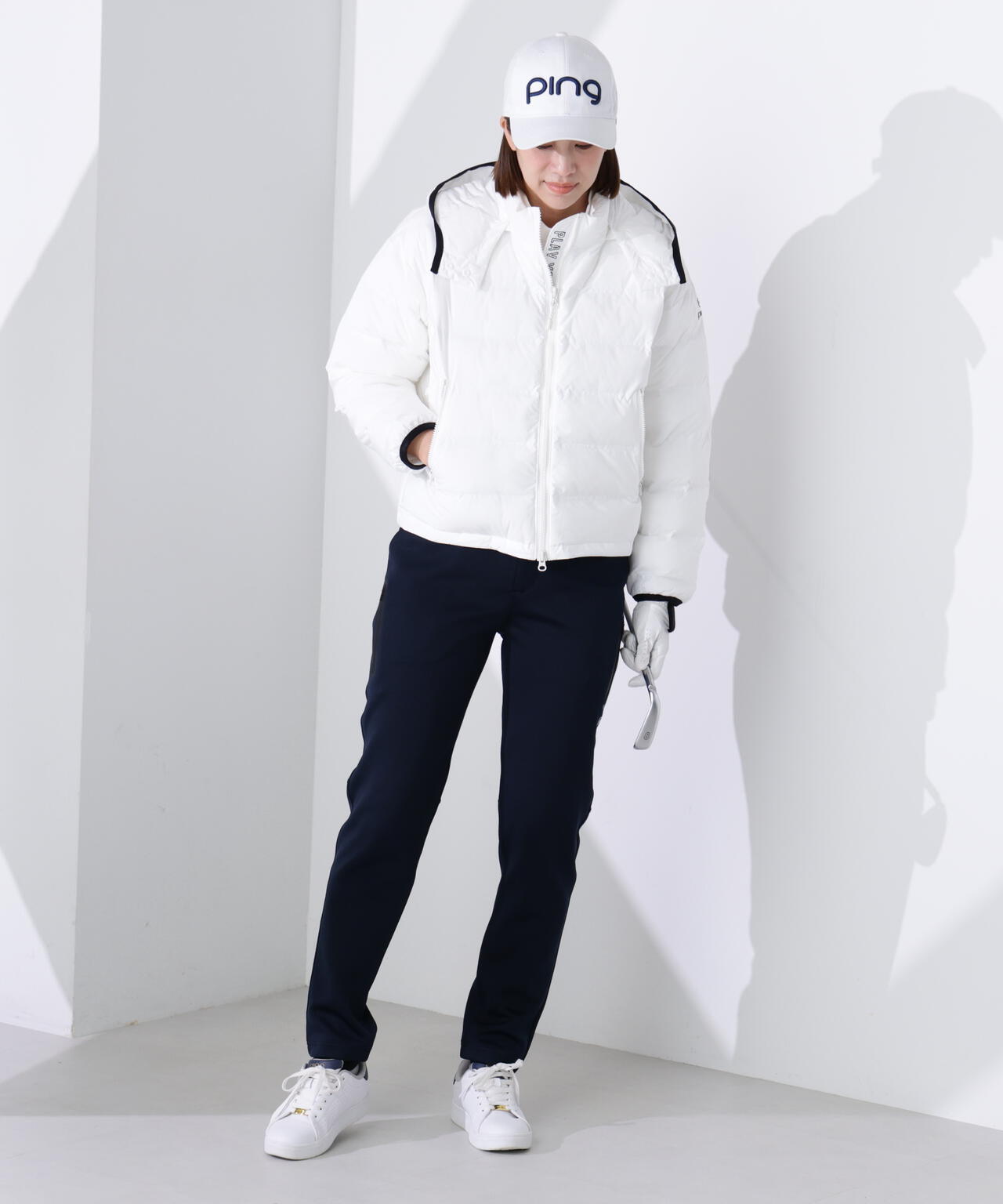 【PING APPAREL】全方向ストレッチRENUキルト/ダンボールジャージ テーパードパンツ <GOLD> (LADIES)