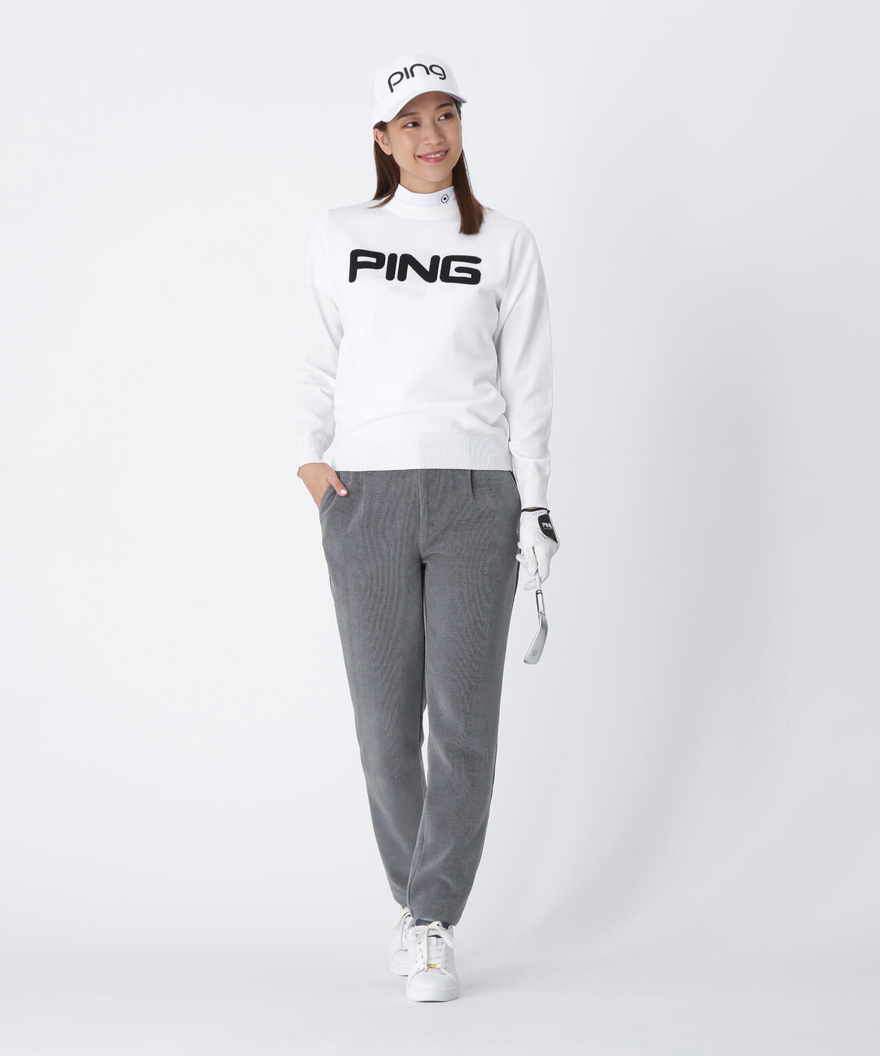 【PING APPAREL】全方向ストレッチ ニットコーデュロイテーパードパンツ <LADIES LINE> (LADIES)