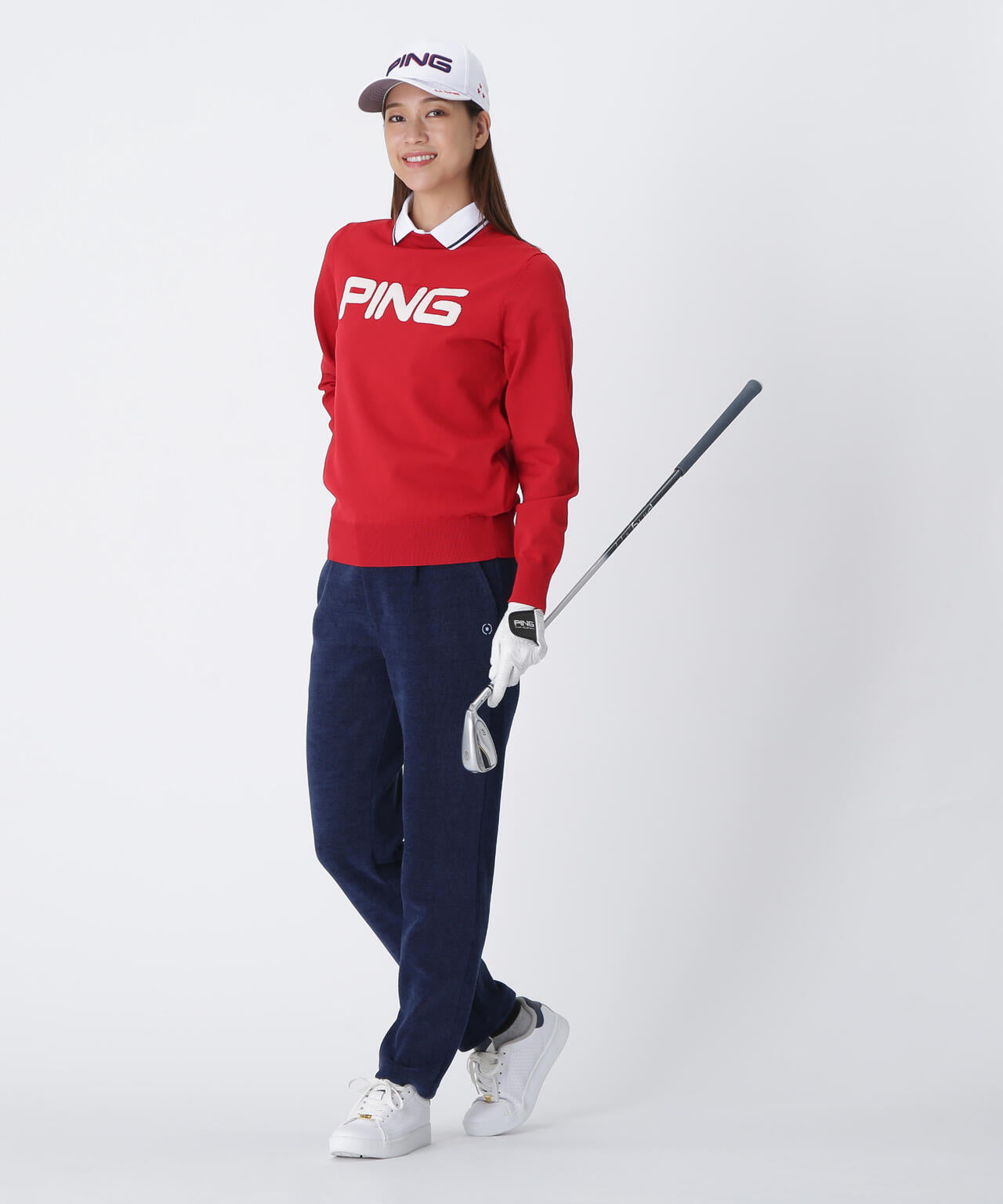 【PING APPAREL】全方向ストレッチ ニットコーデュロイテーパードパンツ <LADIES LINE> (LADIES)