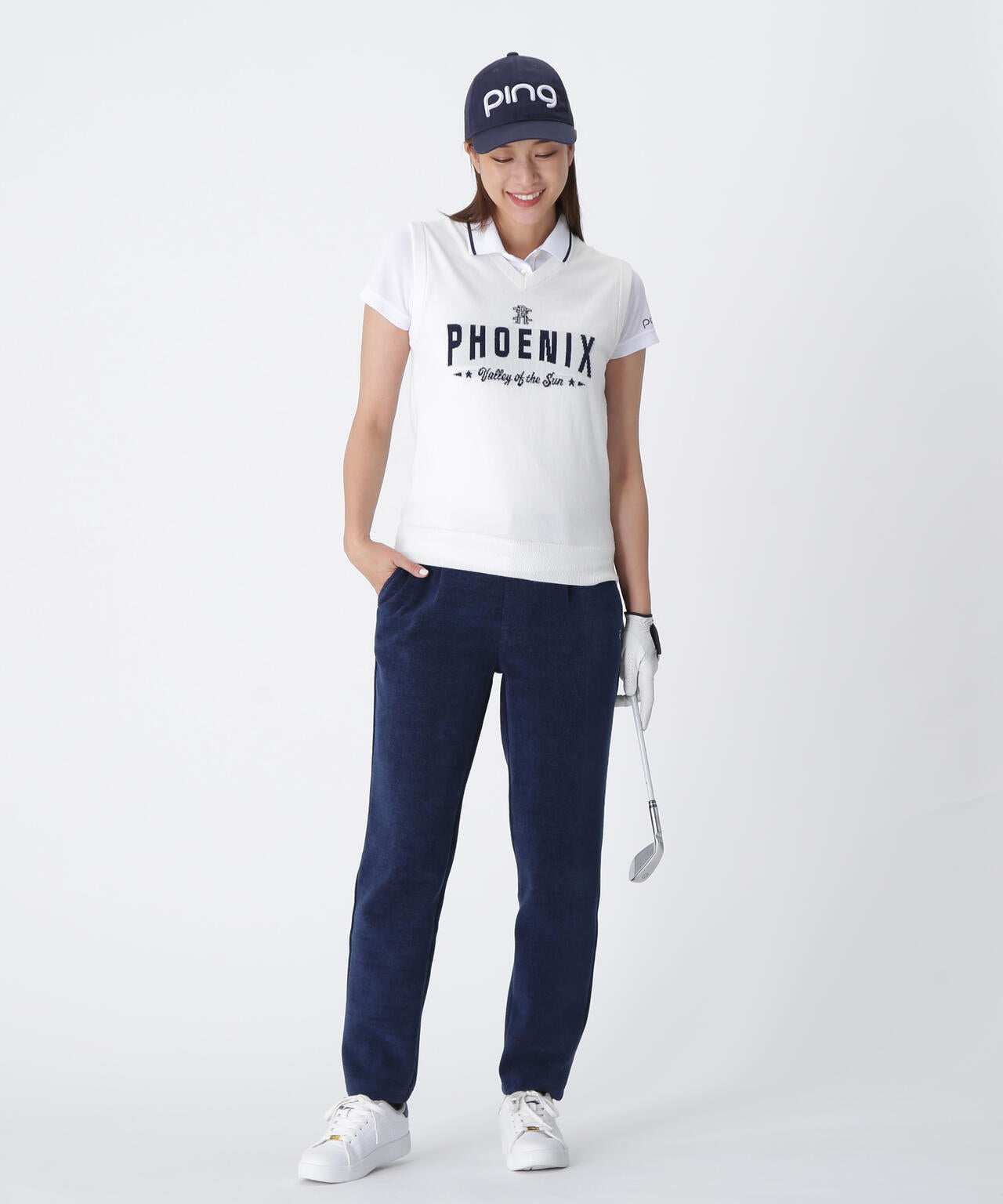 【PING APPAREL】全方向ストレッチ ニットコーデュロイテーパードパンツ <LADIES LINE> (LADIES)