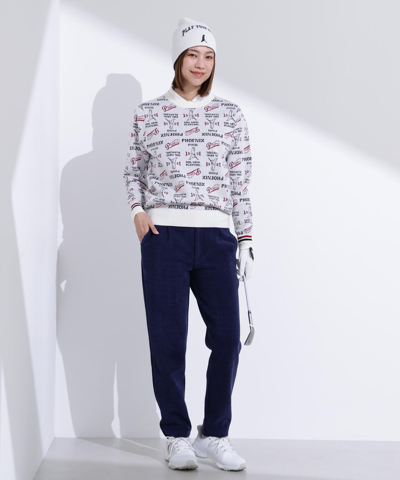 【PING APPAREL】全方向ストレッチ ニットコーデュロイテーパードパンツ <LADIES LINE> (LADIES)