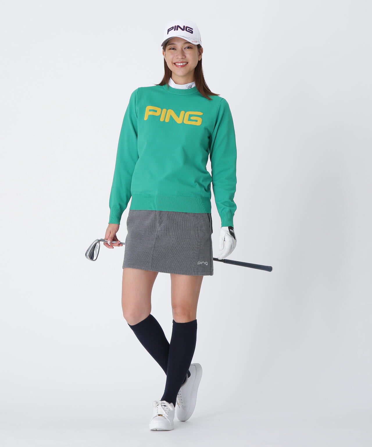 【PING APPAREL】全方向ストレッチ ニットコーデュロイ台形スカート <LADIES LINE> (LADIES)
