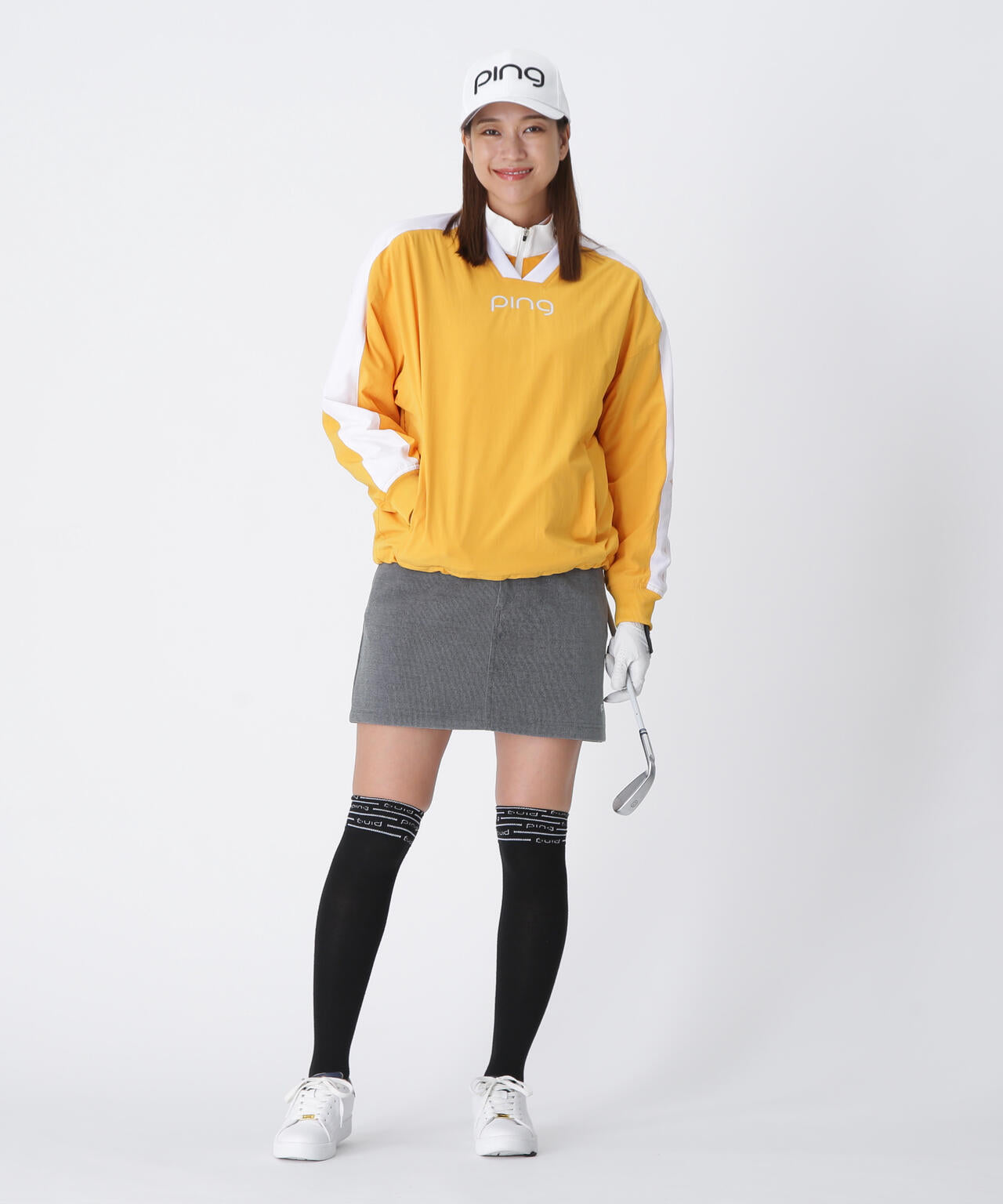 【PING APPAREL】全方向ストレッチ ニットコーデュロイ台形スカート <LADIES LINE> (LADIES)