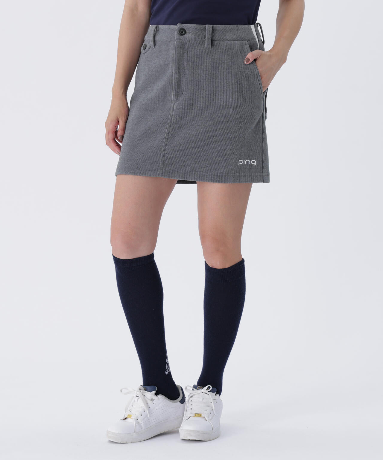 【PING APPAREL】全方向ストレッチ ニットコーデュロイ台形スカート <LADIES LINE> (LADIES)