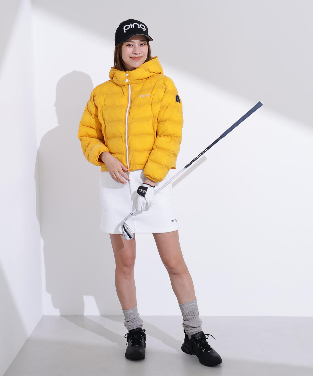 【PING APPAREL】全方向ストレッチ ニットコーデュロイ台形スカート <LADIES LINE> (LADIES)