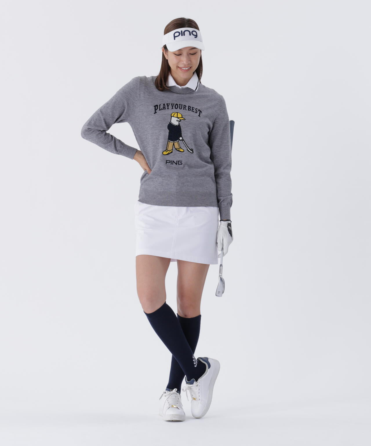 【PING APPAREL】全方向ストレッチ ニットコーデュロイ台形スカート <LADIES LINE> (LADIES)