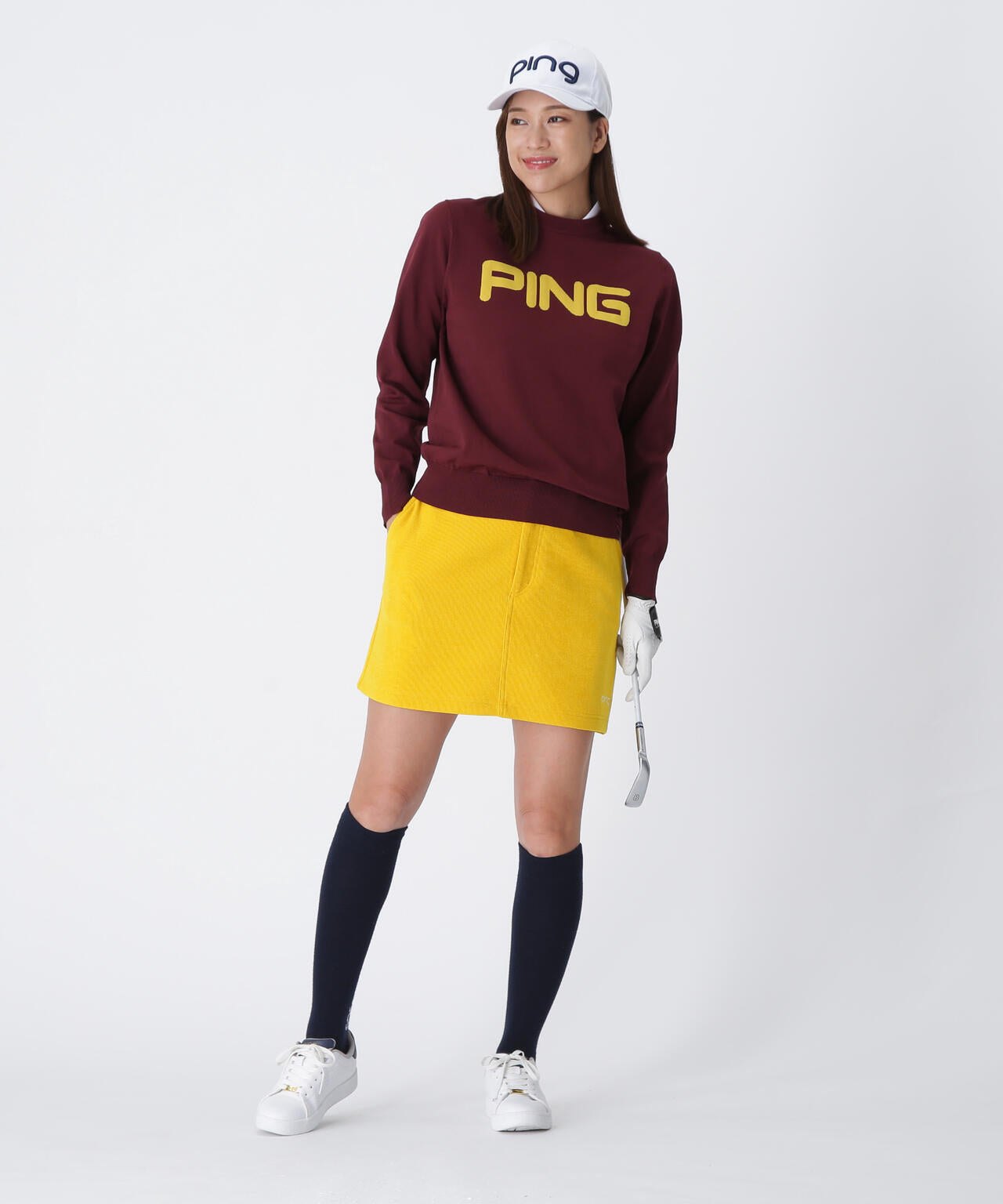 【PING APPAREL】全方向ストレッチ ニットコーデュロイ台形スカート <LADIES LINE> (LADIES)