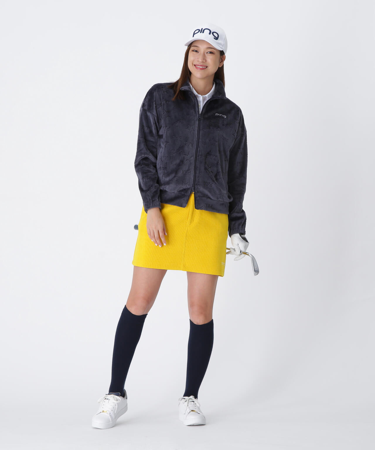 【PING APPAREL】全方向ストレッチ ニットコーデュロイ台形スカート <LADIES LINE> (LADIES)