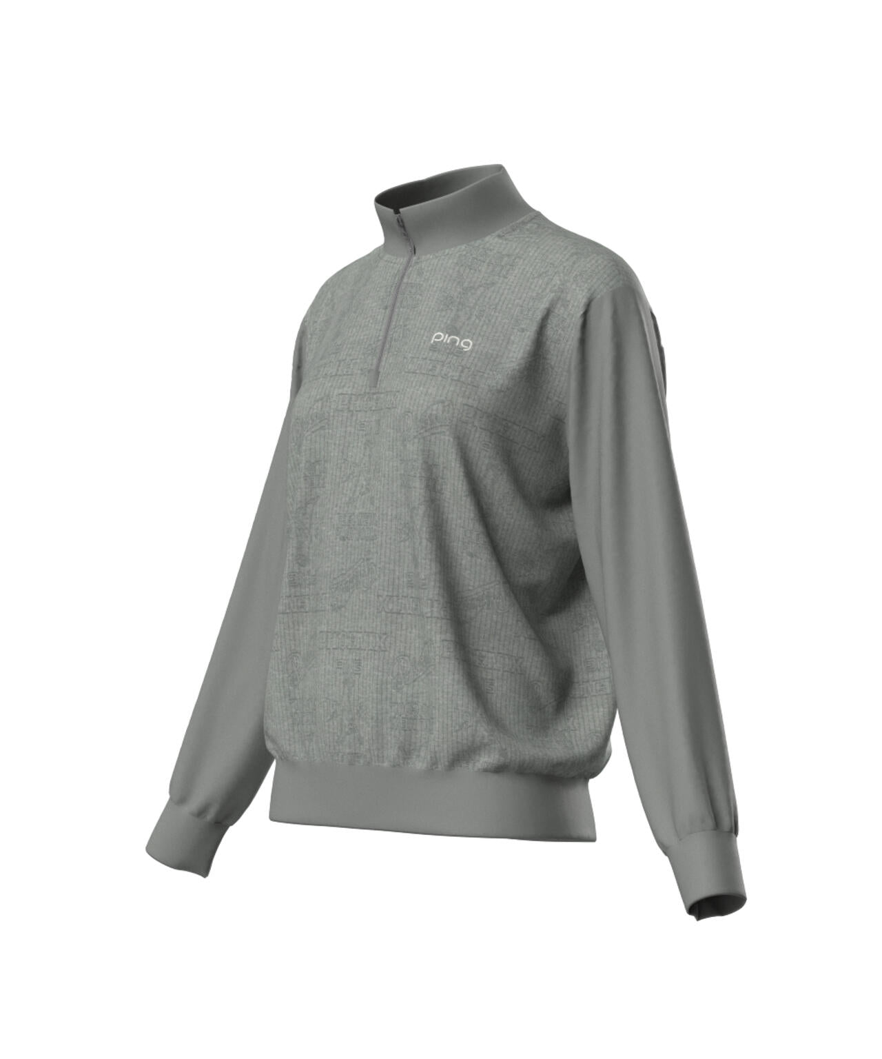 【PING APPAREL】キルトジャガードハーフジップカットソー <LADIES LINE> (LADIES)