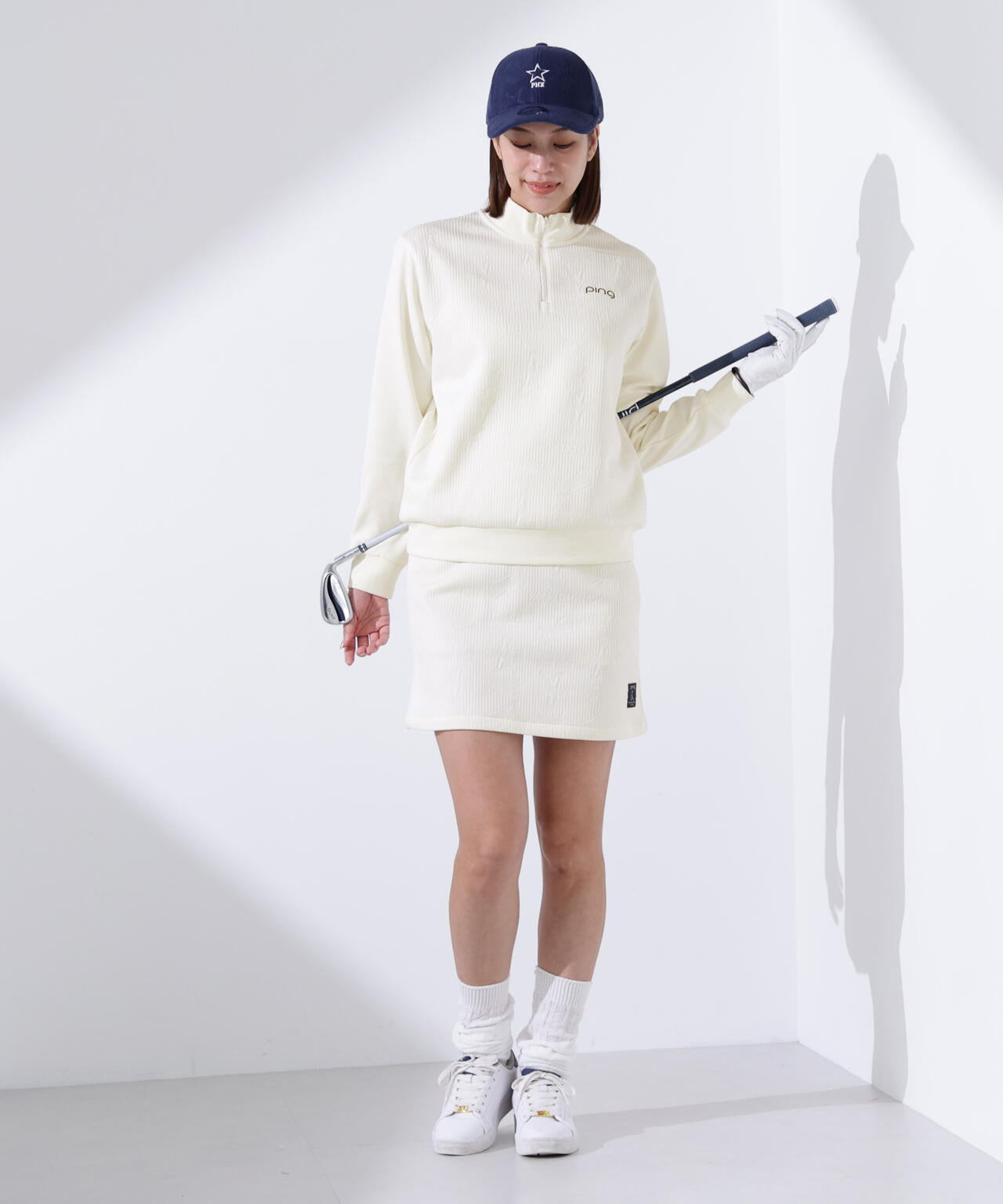 【PING APPAREL】キルトジャガードハーフジップカットソー <LADIES LINE> (LADIES)