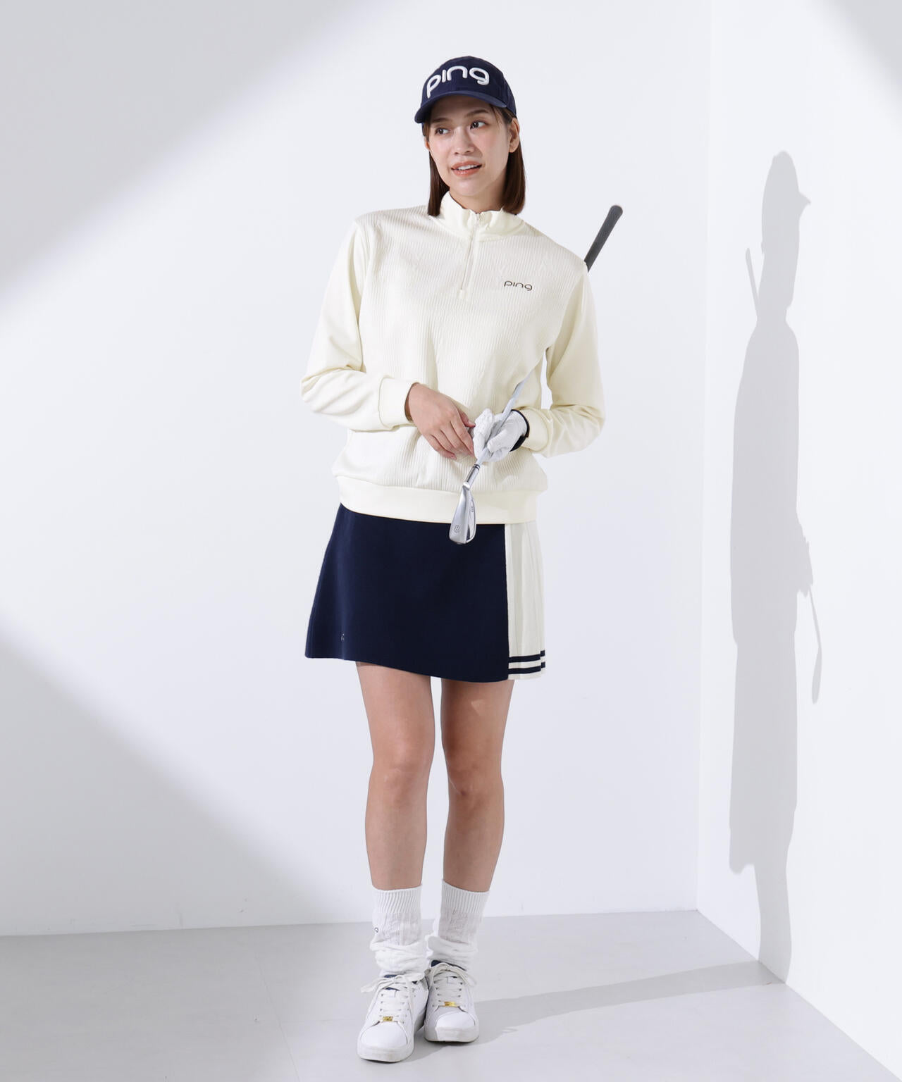 【PING APPAREL】キルトジャガードハーフジップカットソー <LADIES LINE> (LADIES)