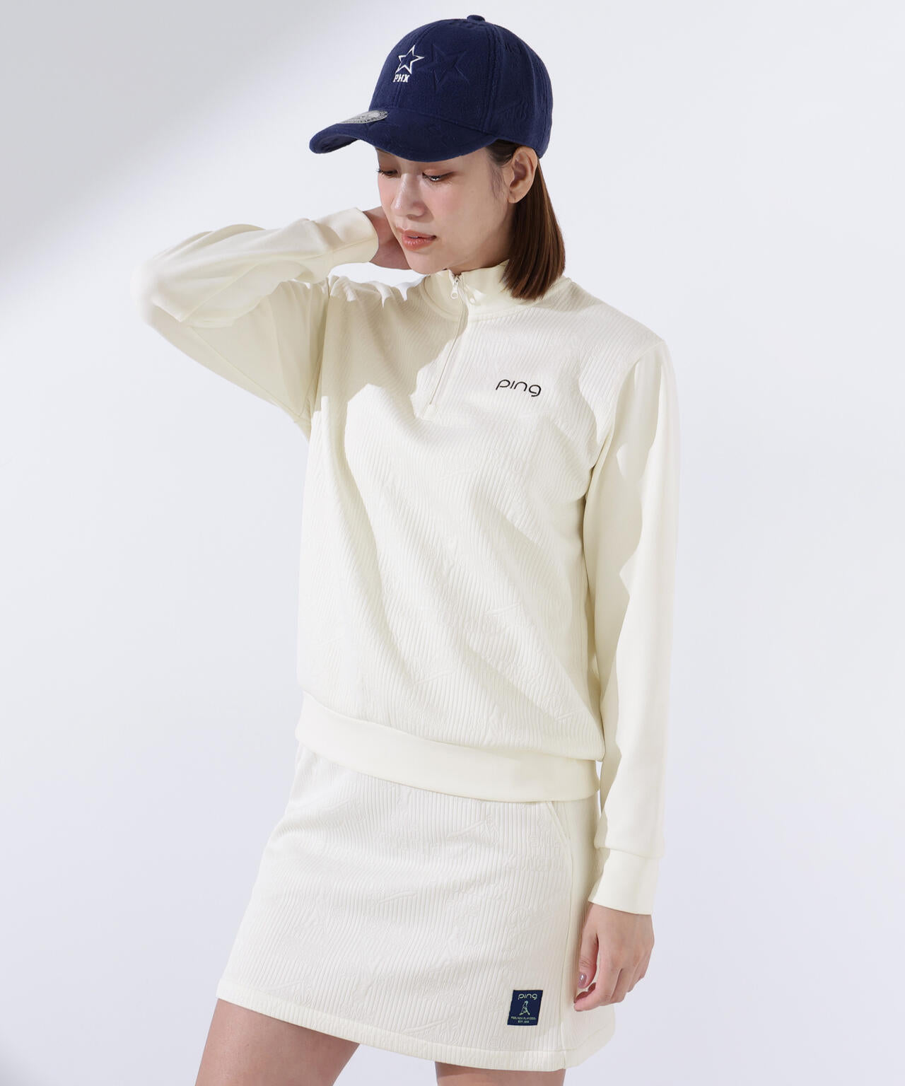 【PING APPAREL】キルトジャガードハーフジップカットソー <LADIES LINE> (LADIES)